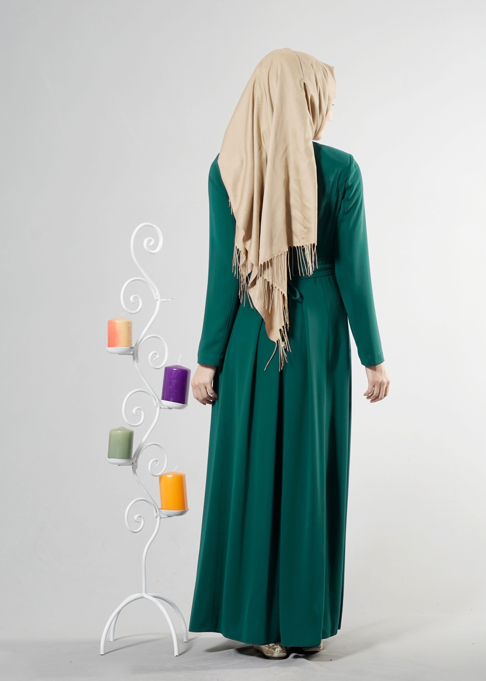 Tesettür giyim YEŞİL 1832 FARAH 6288 PARDESÜ 38/48 TEK40