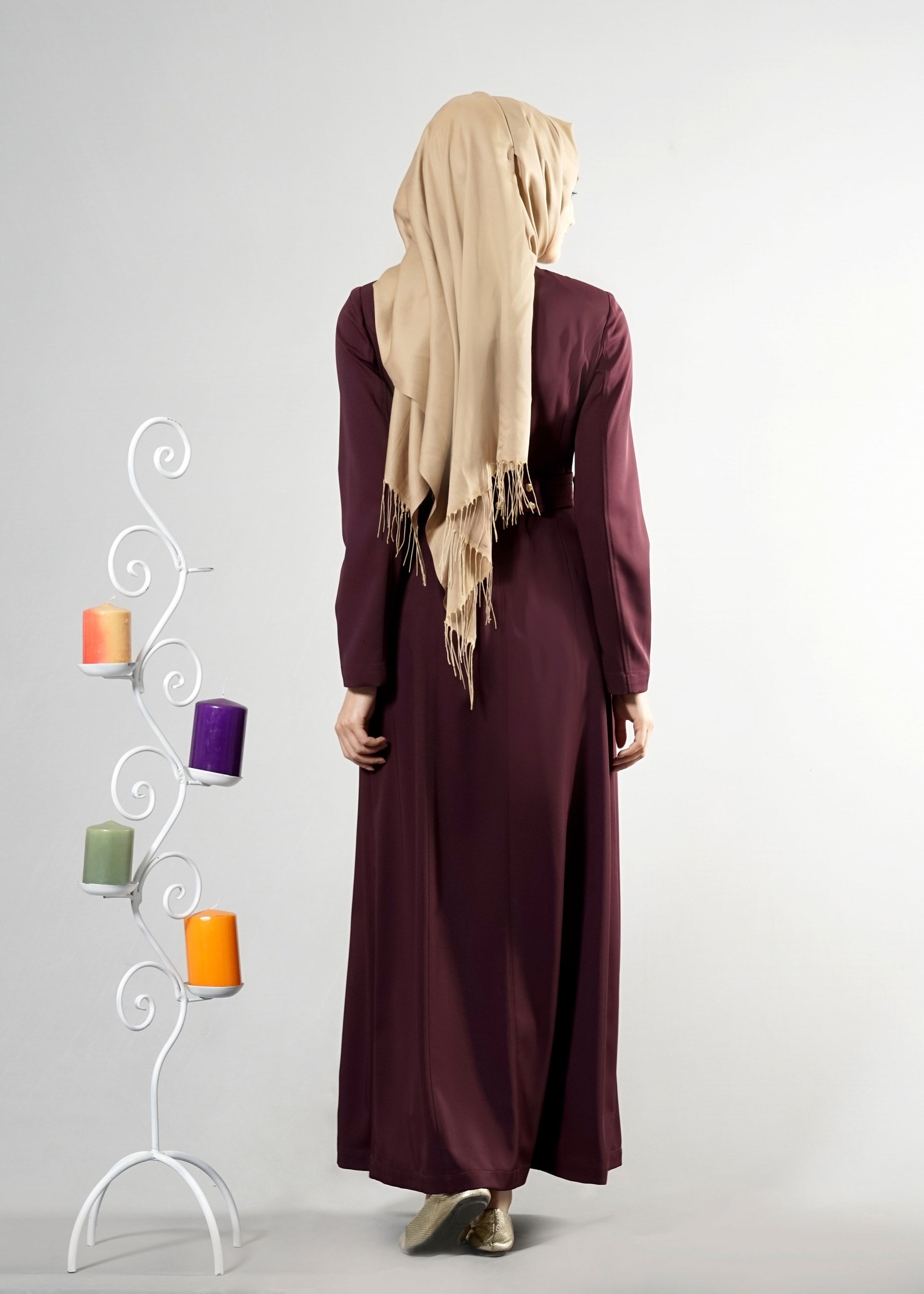 Tesettür giyim BORDO 1836 Sarah Tesettür Pardesü 38/48 TEK42