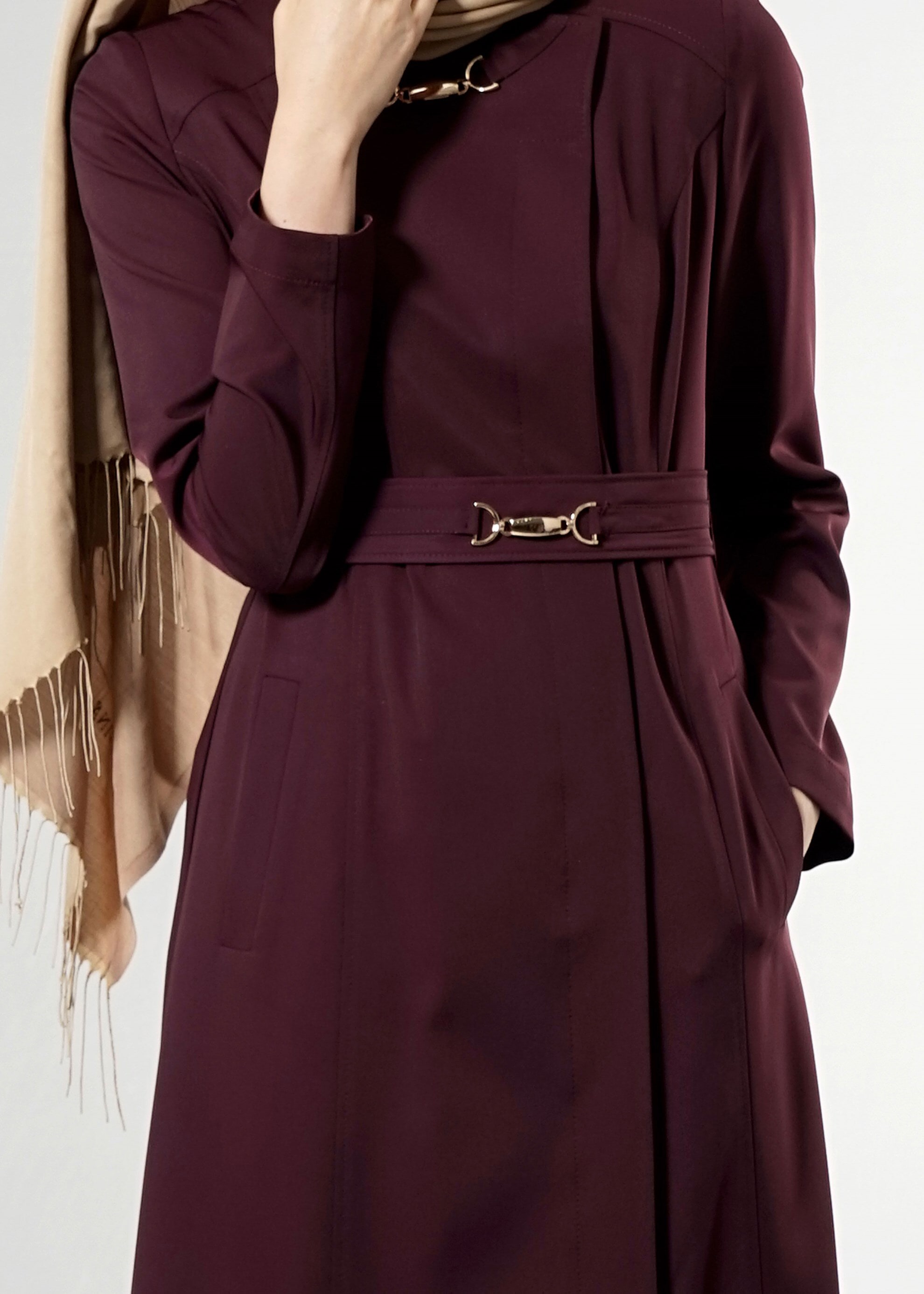 Tesettür giyim BORDO 1836 Sarah Tesettür Pardesü 38/48 TEK42