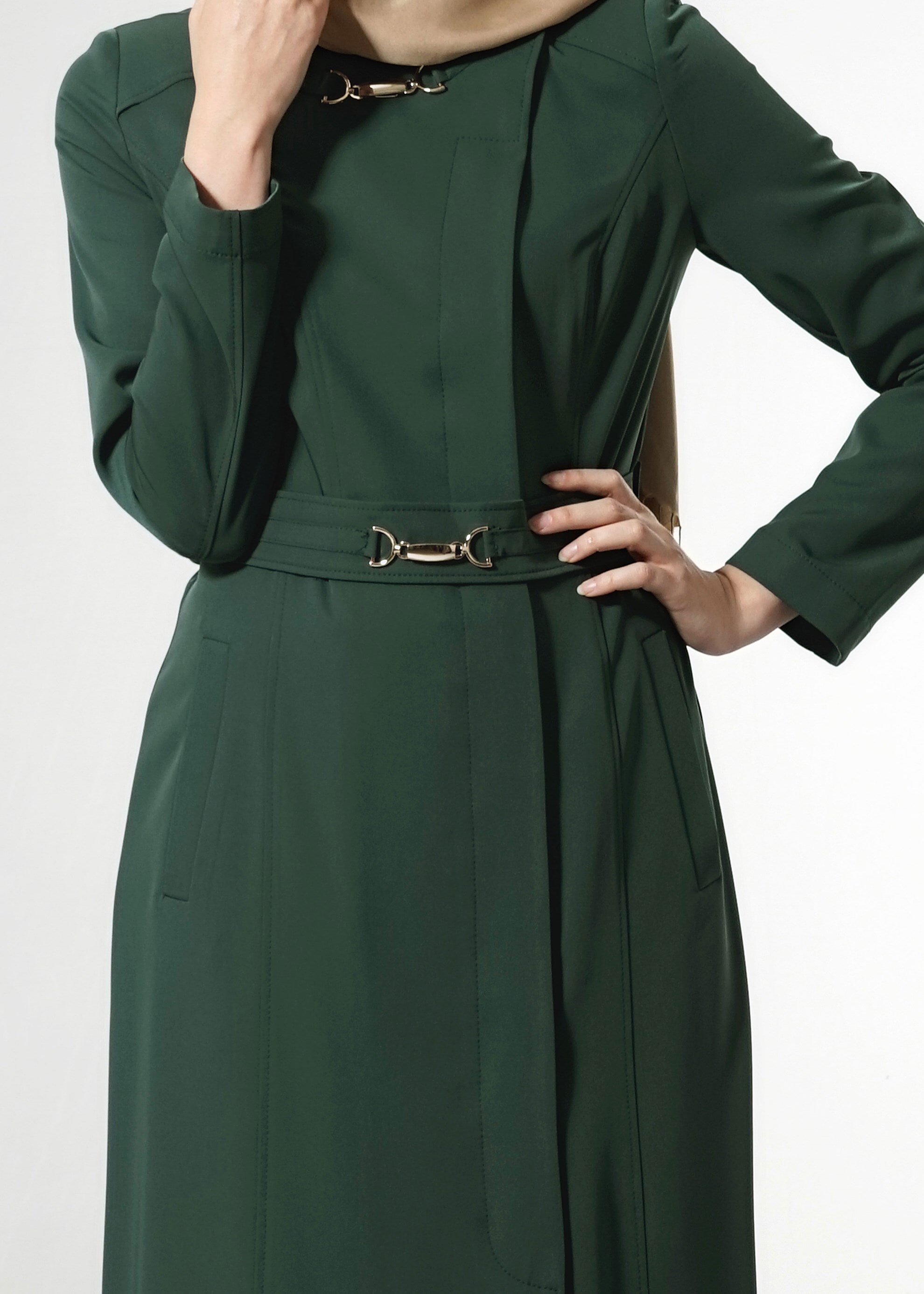 Tesettür giyim YEŞİL 1836 Sarah Tesettür Pardesü 38/48 TEK42