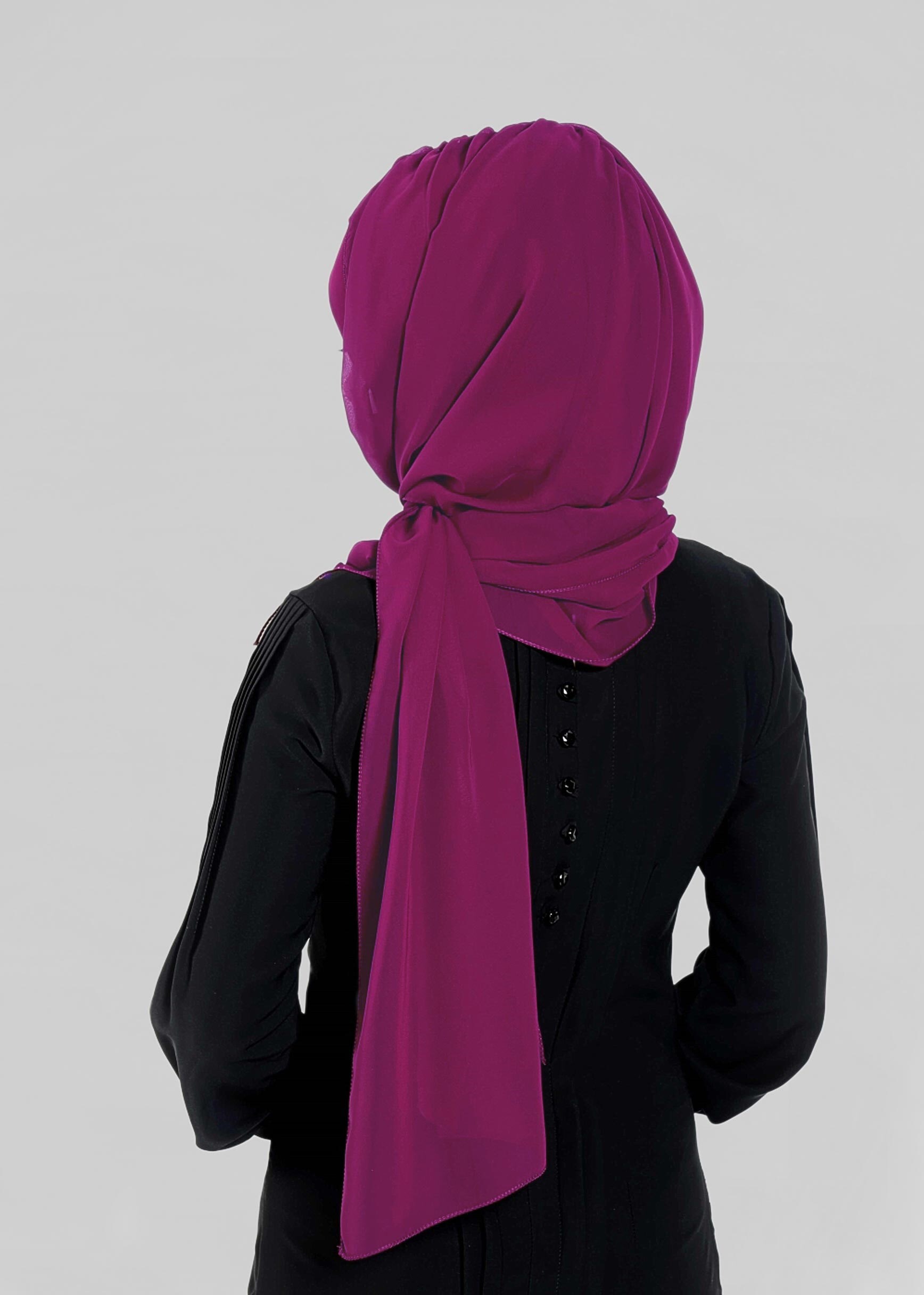 Tesettür giyim FUŞYA 9632-1 ALVİNA PLİSELİ BONELİ ŞAL