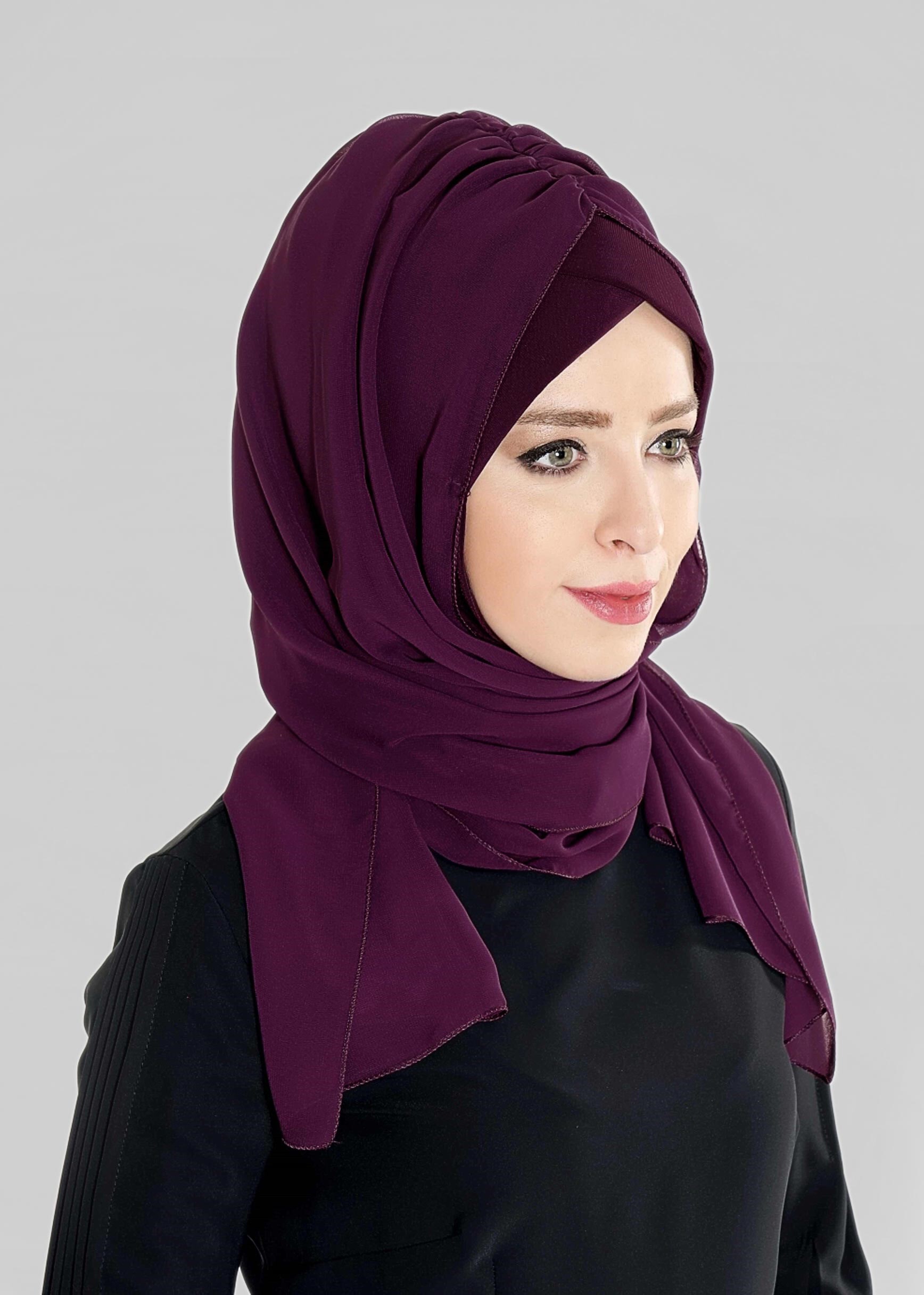 Tesettür giyim MÜRDÜM 9632-1 ALVİNA PLİSELİ BONELİ ŞAL