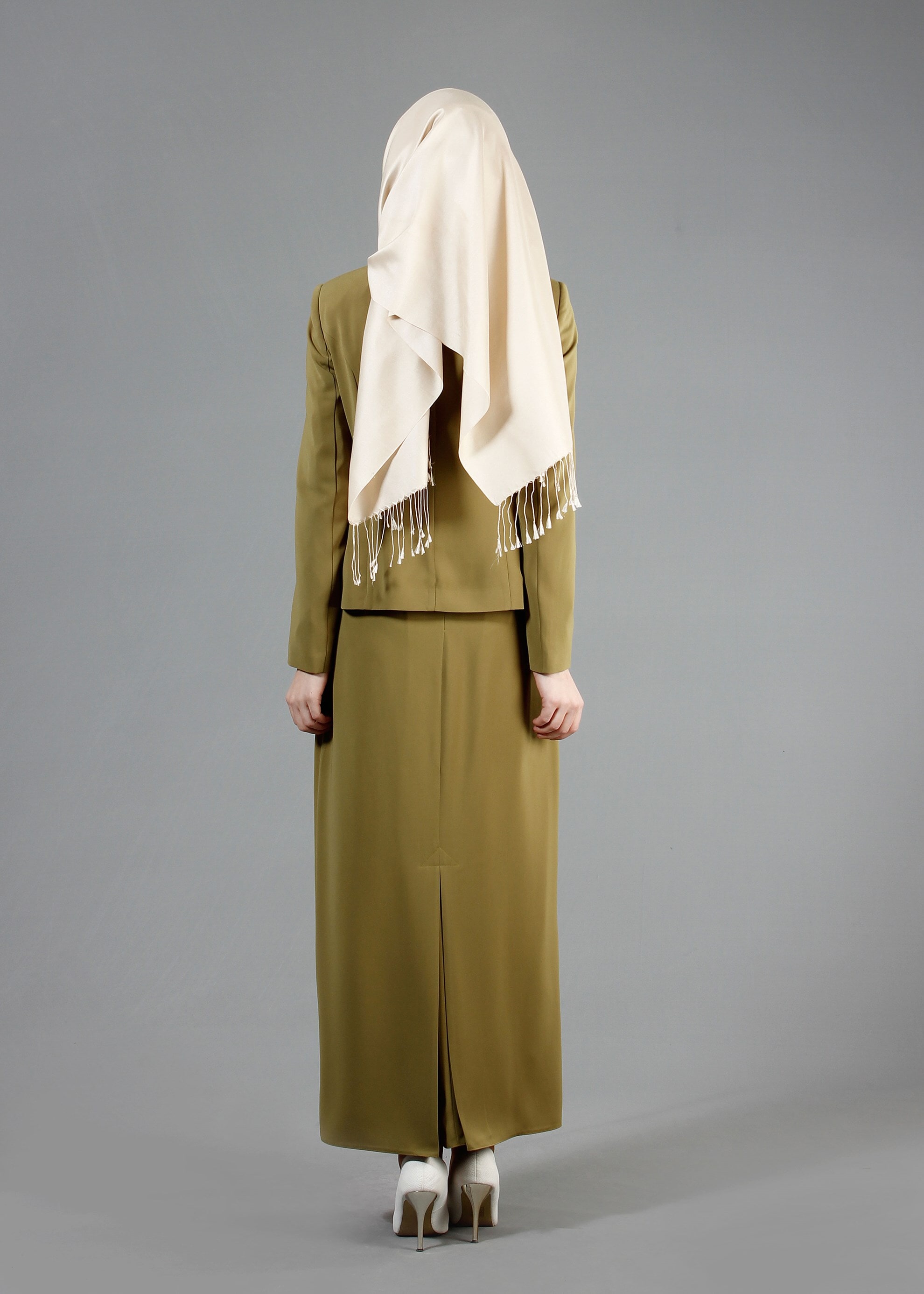 Tesettür giyim YEŞİL 3229E Farah 6288 3′lü Tesettür Etekli Takım 40/48