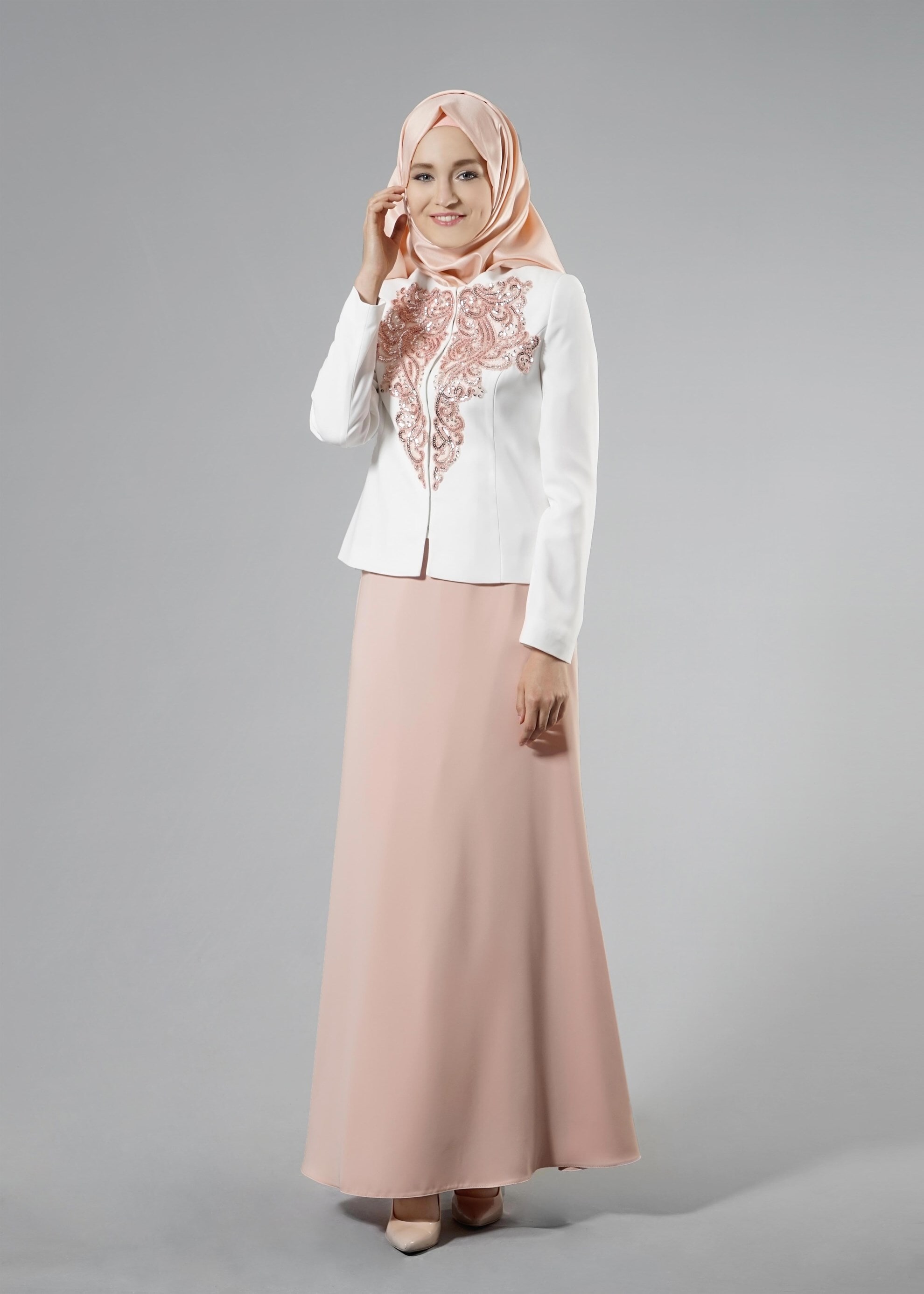 Tesettür giyim BEJ 3231E Farah Tesettür 6288 2&prime;li Etekli Takım 40/46 TEK38