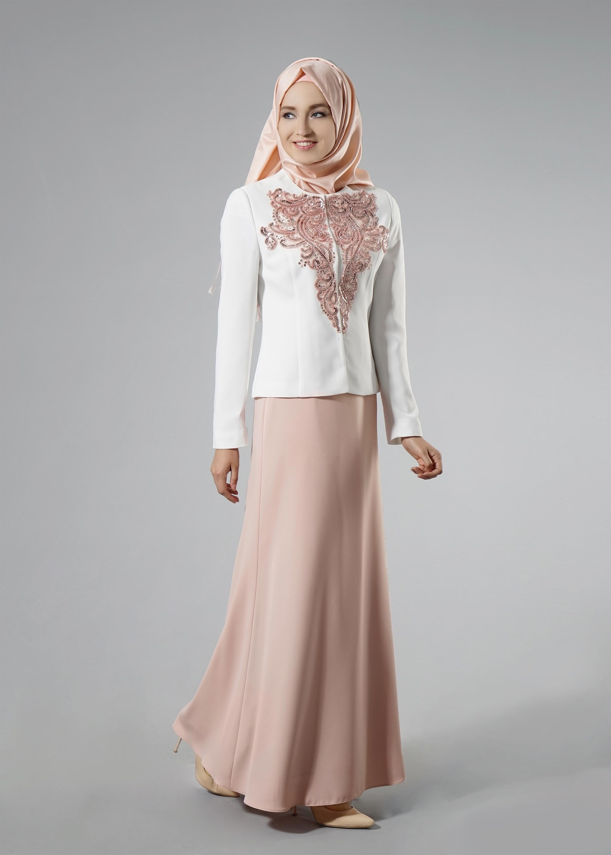 Tesettür giyim BEJ 3231E Farah Tesettür 6288 2&prime;li Etekli Takım 40/46 TEK38