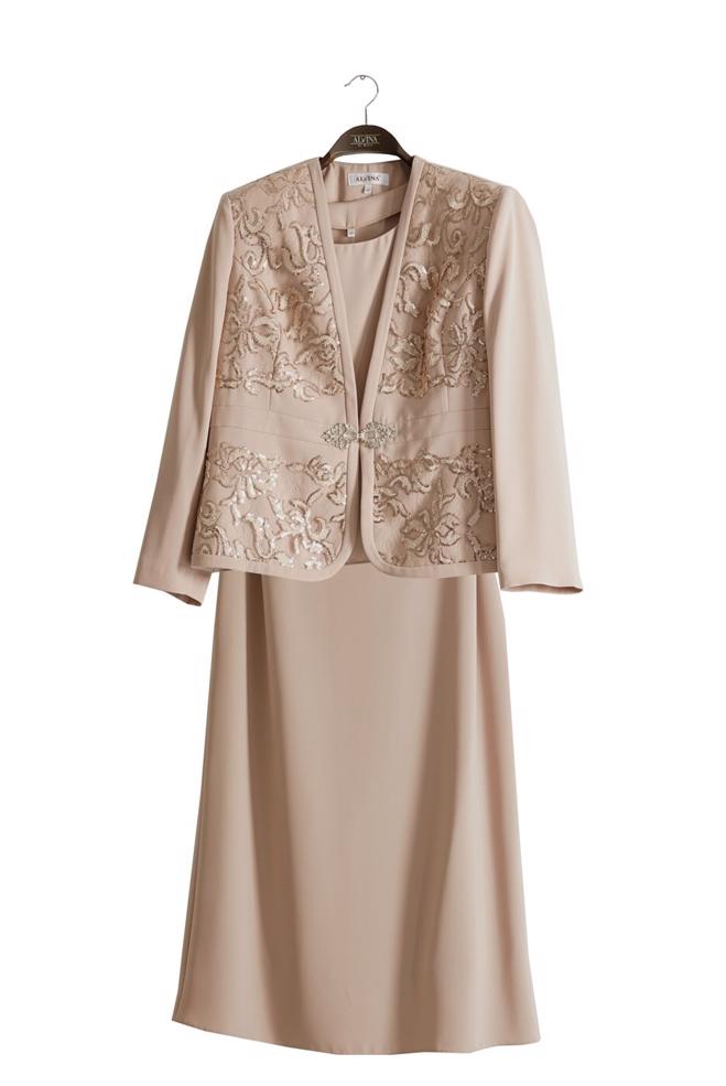 Hijab clothing BEIGE 3234E Farah Tesettür 6288 3&prime;Lü Etekli Takım 42/48 TEK40 - ALVİNA