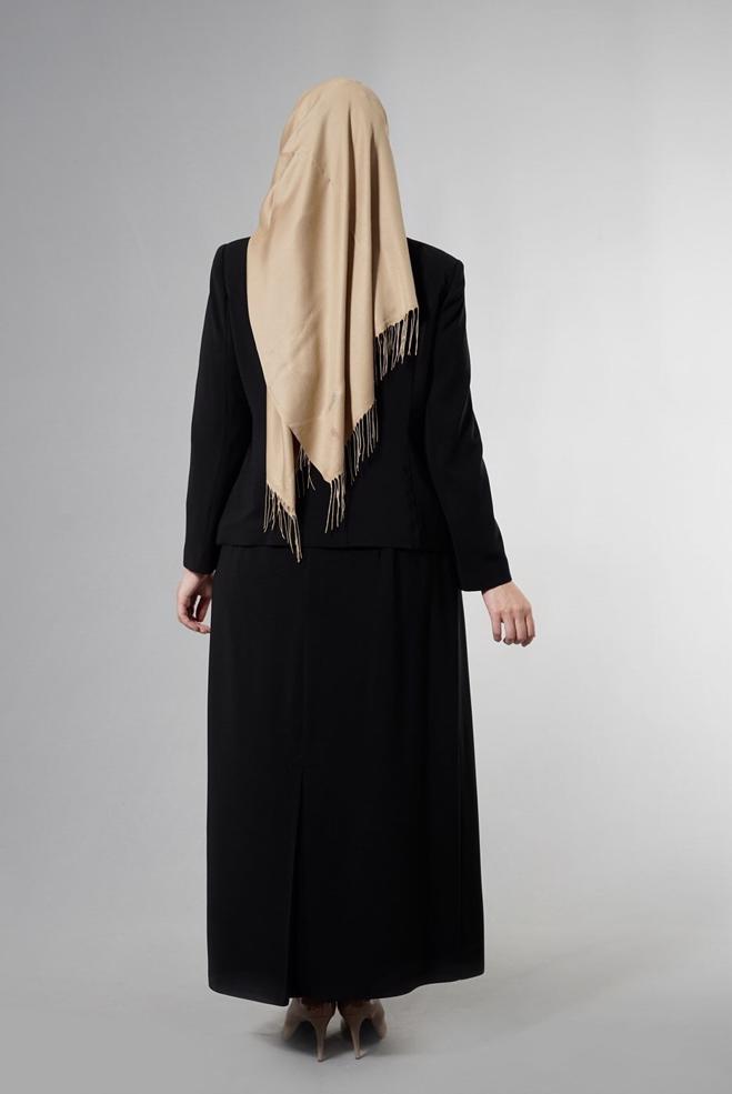Hijab clothing BLACK 3234E Farah Tesettür 6288 3&prime;Lü Etekli Takım 42/48 TEK40 - ALVİNA