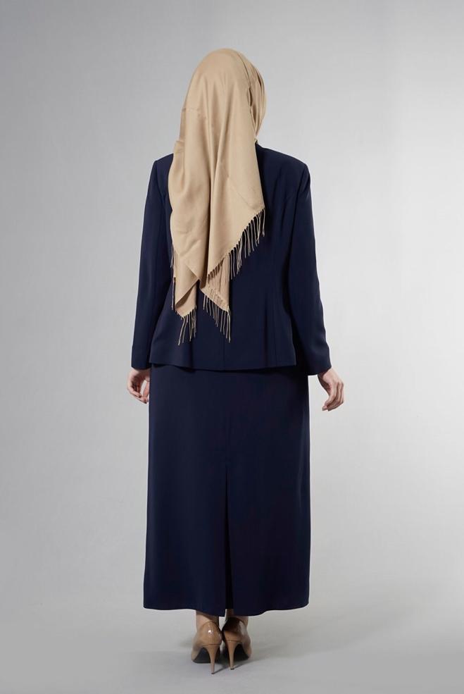 Hijab clothing NAVY BLUE 3238E Farah Tesettür 6288 3&prime;Lü Etekli Takım 44/50 TEK46 - ALVİNA