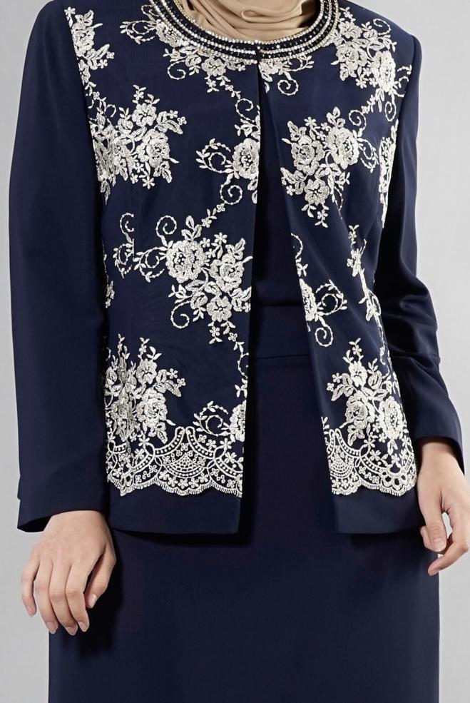 Hijab clothing NAVY BLUE 3238E Farah Tesettür 6288 3&prime;Lü Etekli Takım 44/50 TEK46 - ALVİNA
