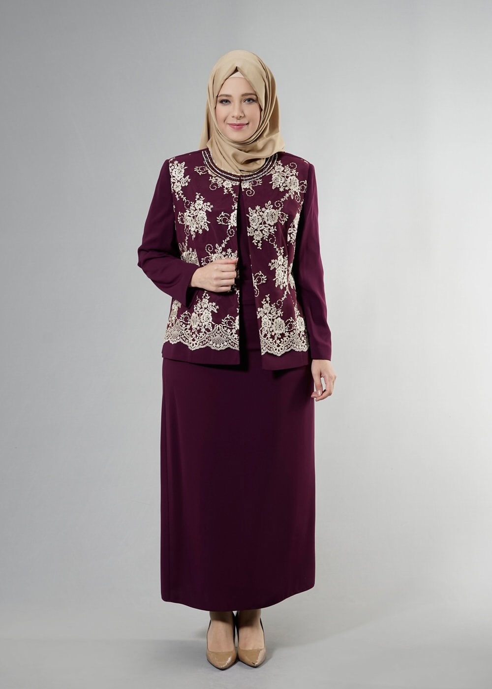 Hijab clothing DAMSON 3238E Farah Tesettür 6288 3&prime;Lü Etekli Takım 44/50 TEK46