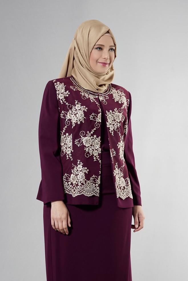 Hijab clothing DAMSON 3238E Farah Tesettür 6288 3&prime;Lü Etekli Takım 44/50 TEK46 - ALVİNA