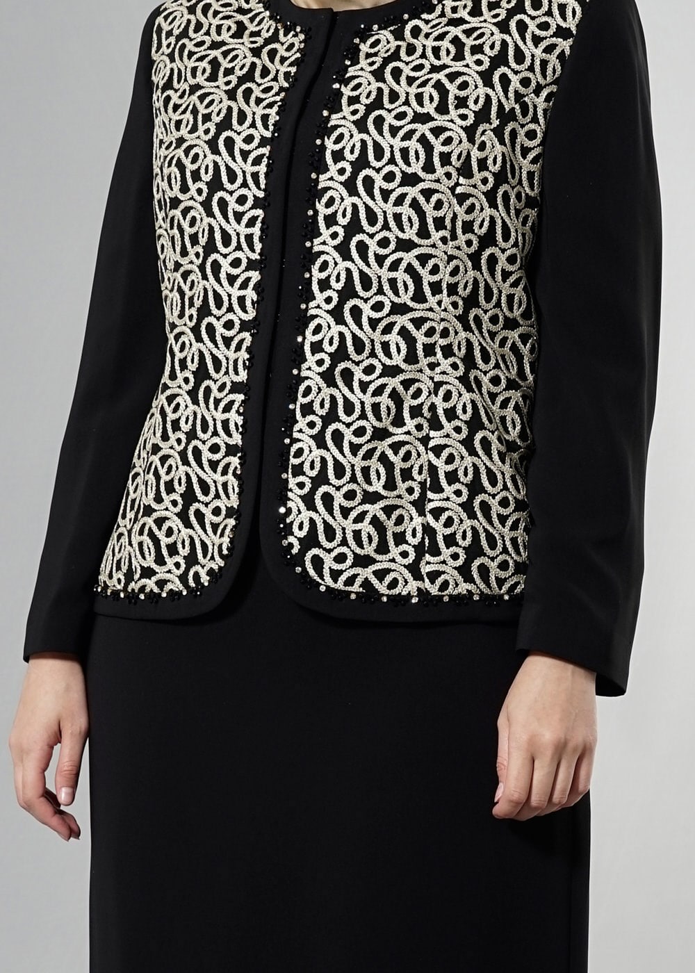 Hijab clothing BLACK 3240E Farah 6288 Tesettür 3&prime;Lü Etekli Takım 46/52 TEK44