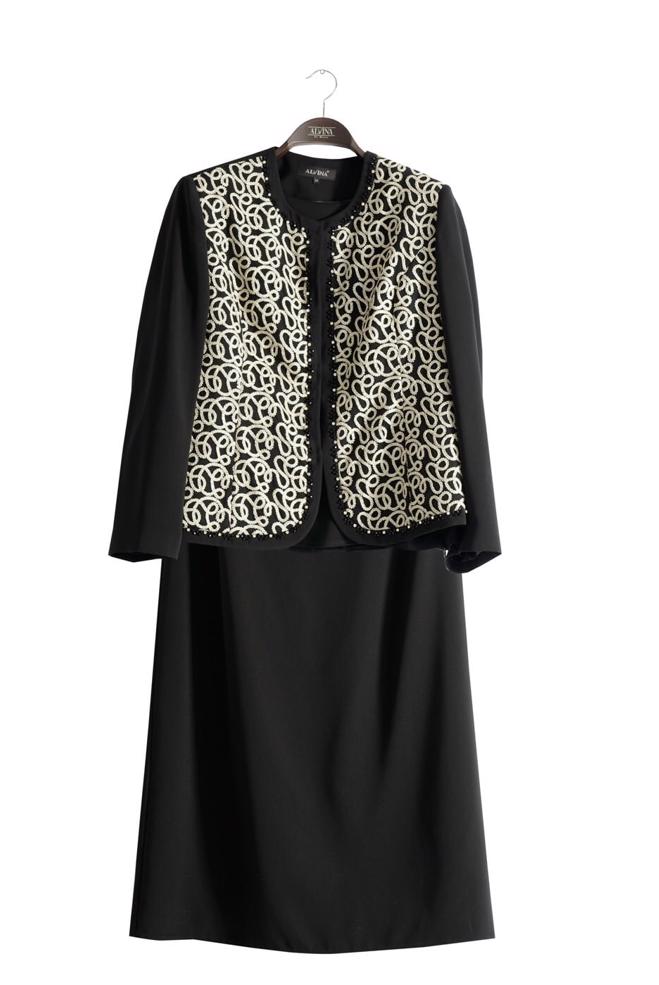 Hijab clothing BLACK 3240E Farah 6288 Tesettür 3&prime;Lü Etekli Takım 46/52 TEK44 - ALVİNA