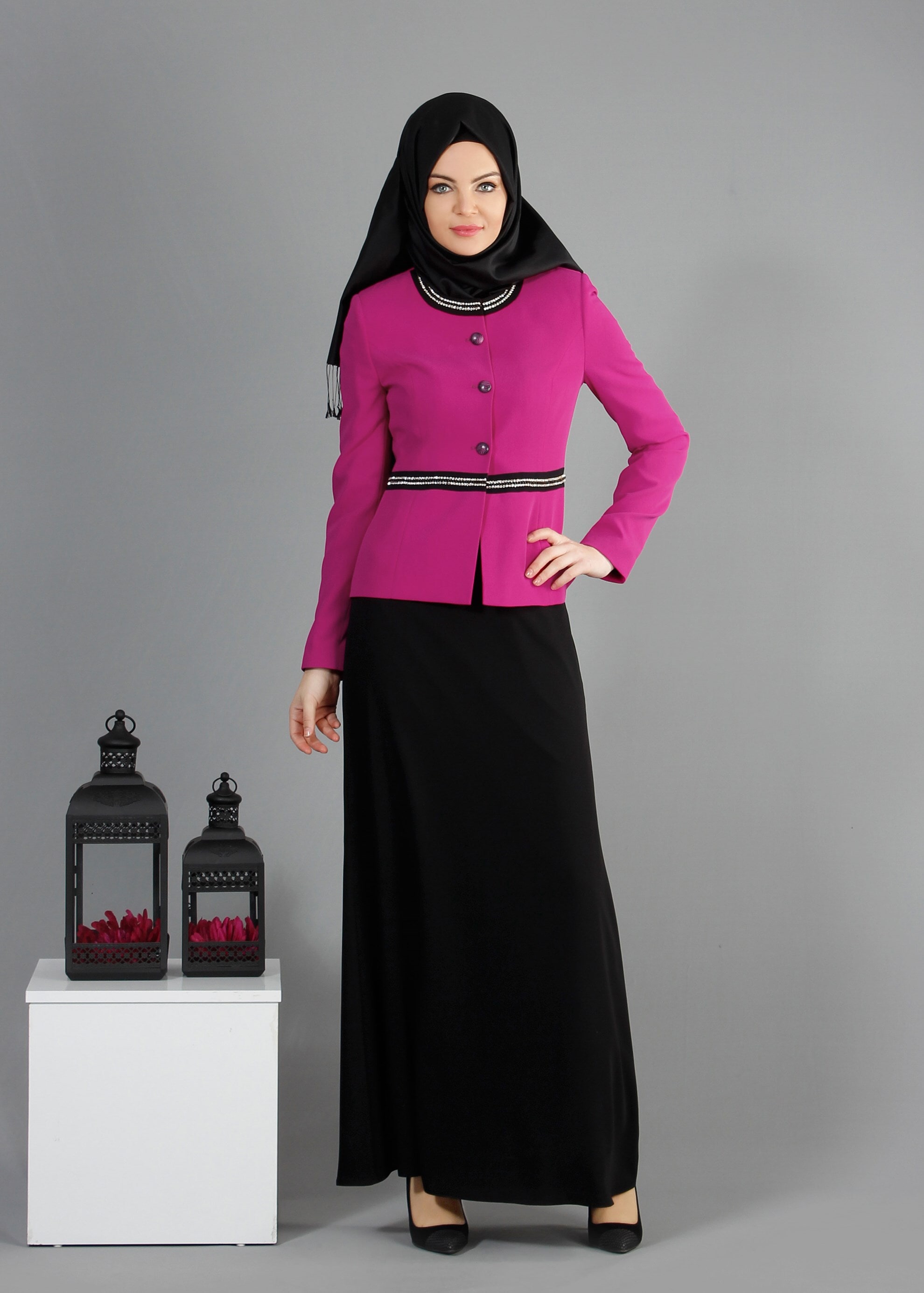 Tesettür giyim MOR 3241E Aslı 2′li Tesettür Etekli Takım 38/46 TEK42