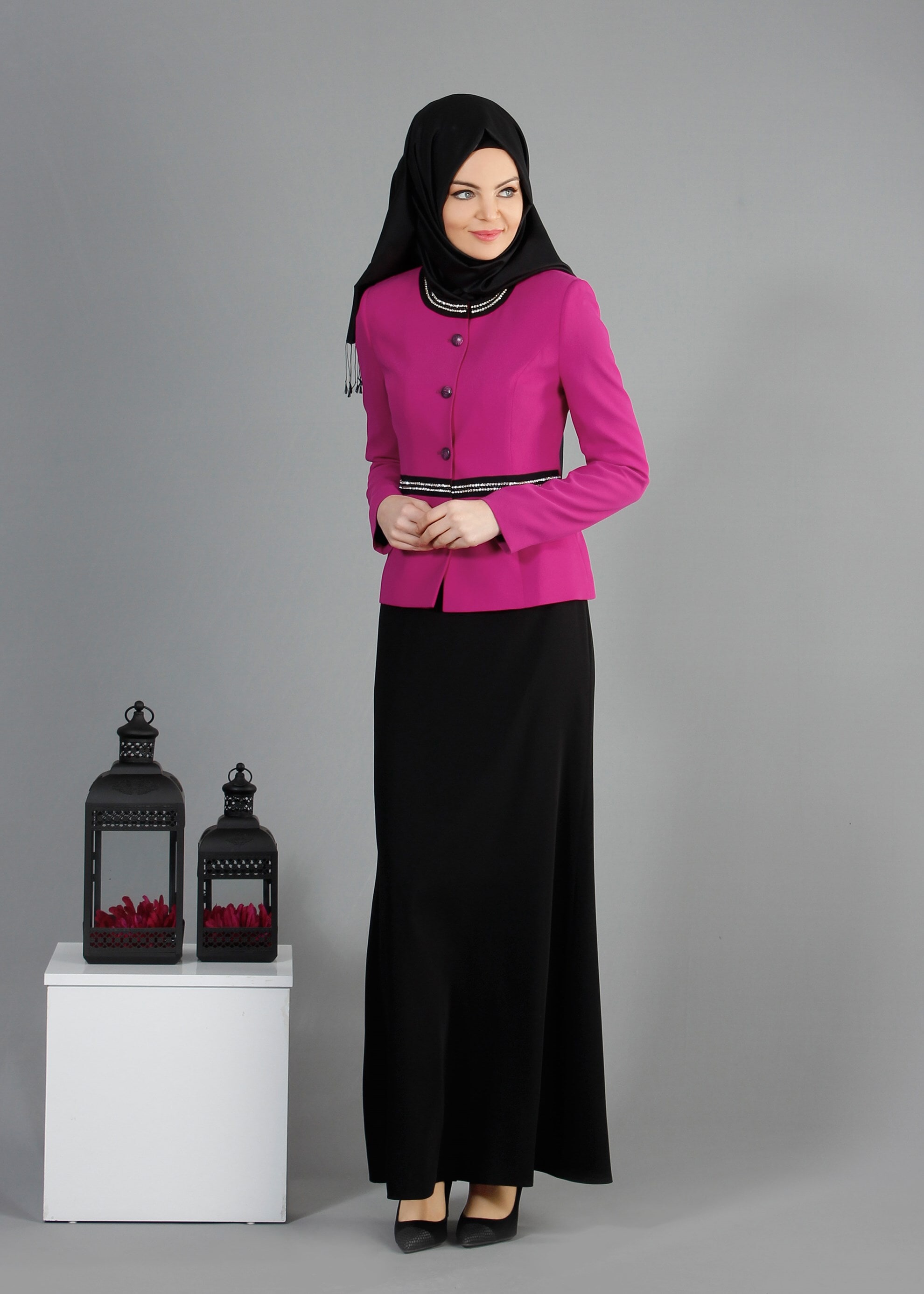 Tesettür giyim MOR 3241E Aslı 2′li Tesettür Etekli Takım 38/46 TEK42