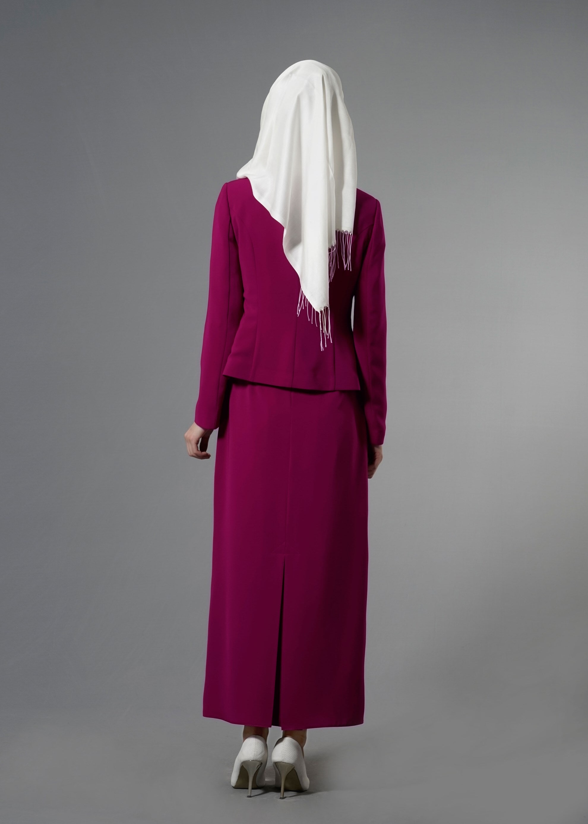 Tesettür giyim FUŞYA 3244E Farah Tesettür 6288 3&prime;lü Etekli Takım 40/46 TEK38