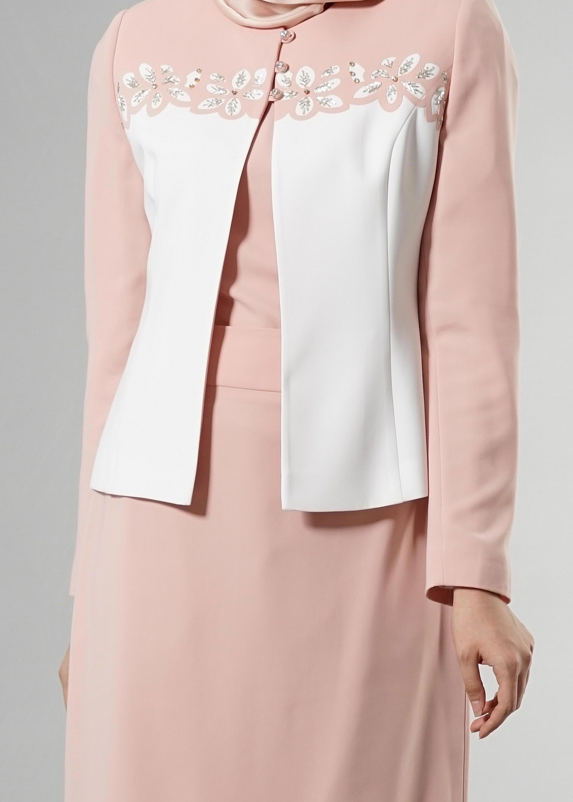 Tesettür giyim PUDRA 3244E Farah Tesettür 6288 3&prime;lü Etekli Takım 40/46 TEK38