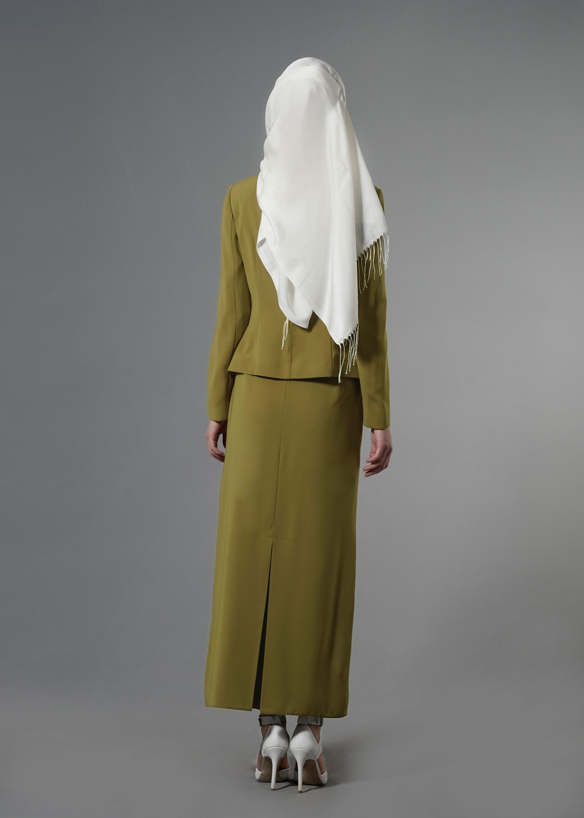 Tesettür giyim YEŞİL 3244E Farah Tesettür 6288 3′lü Etekli Takım 40/46 TEK38