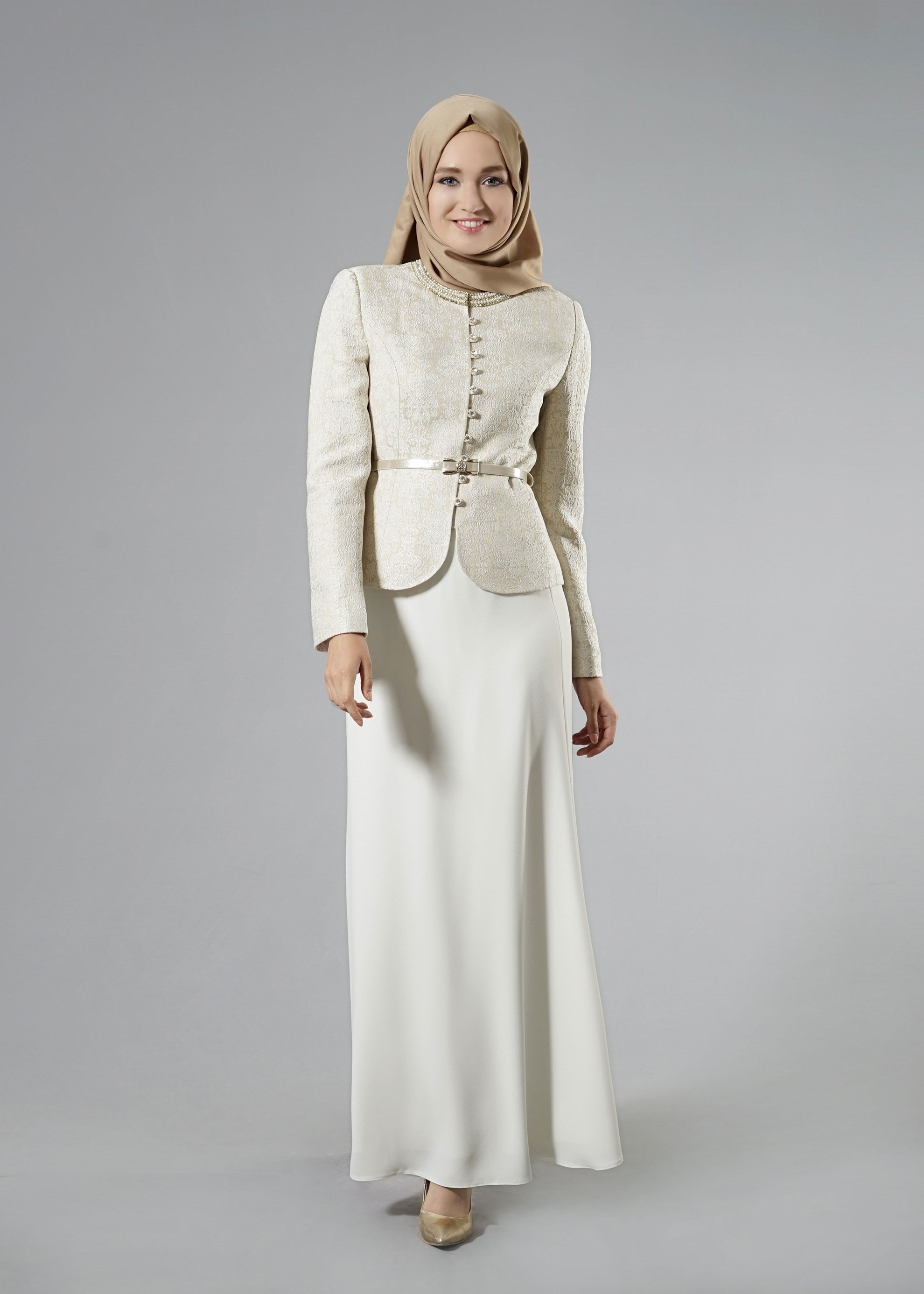 Tesettür giyim BEJ 3261 Jakar Tesettür 5496 2&prime;li Etekli Takım 38/46