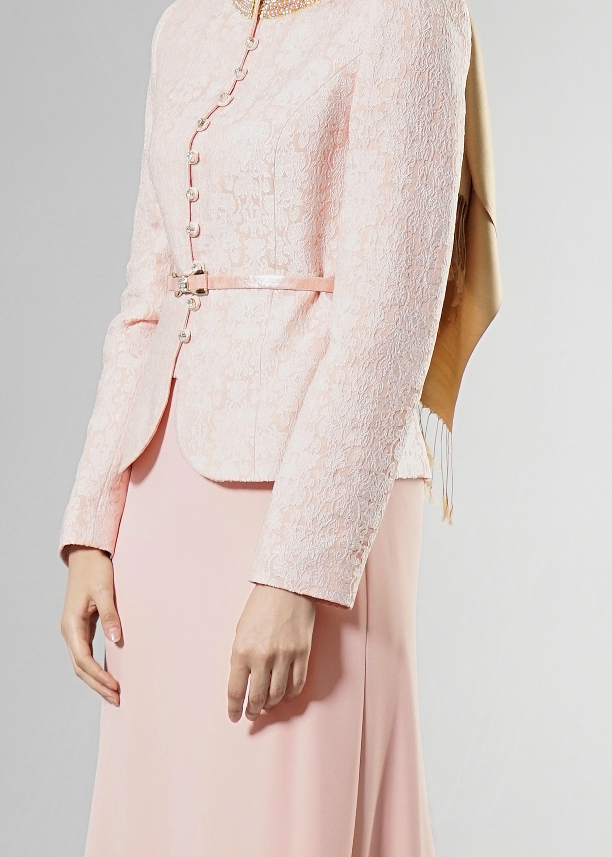 Tesettür giyim PUDRA 3261 Jakar Tesettür 5496 2&prime;li Etekli Takım 38/46