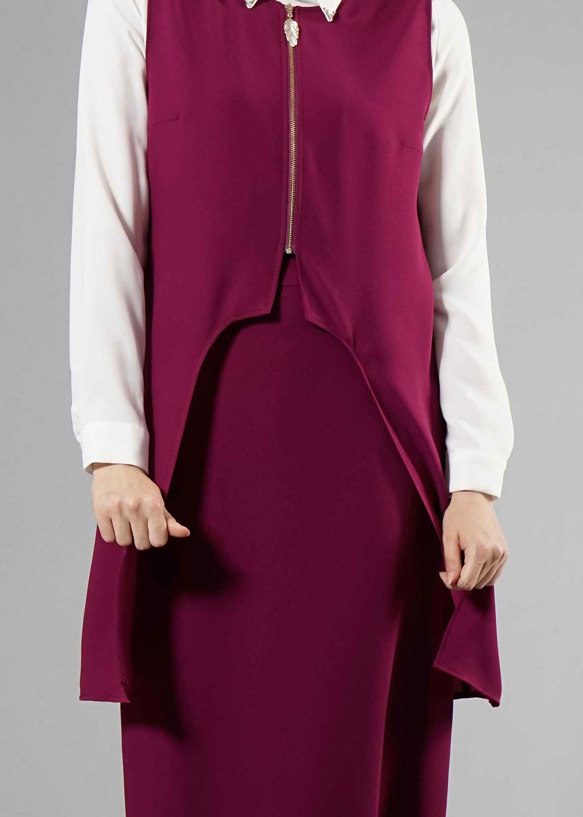 Tesettür giyim MOR 3291 Nil Crep Tesettür 3&prime;Lü Etekli Takım 38/46 TEK40