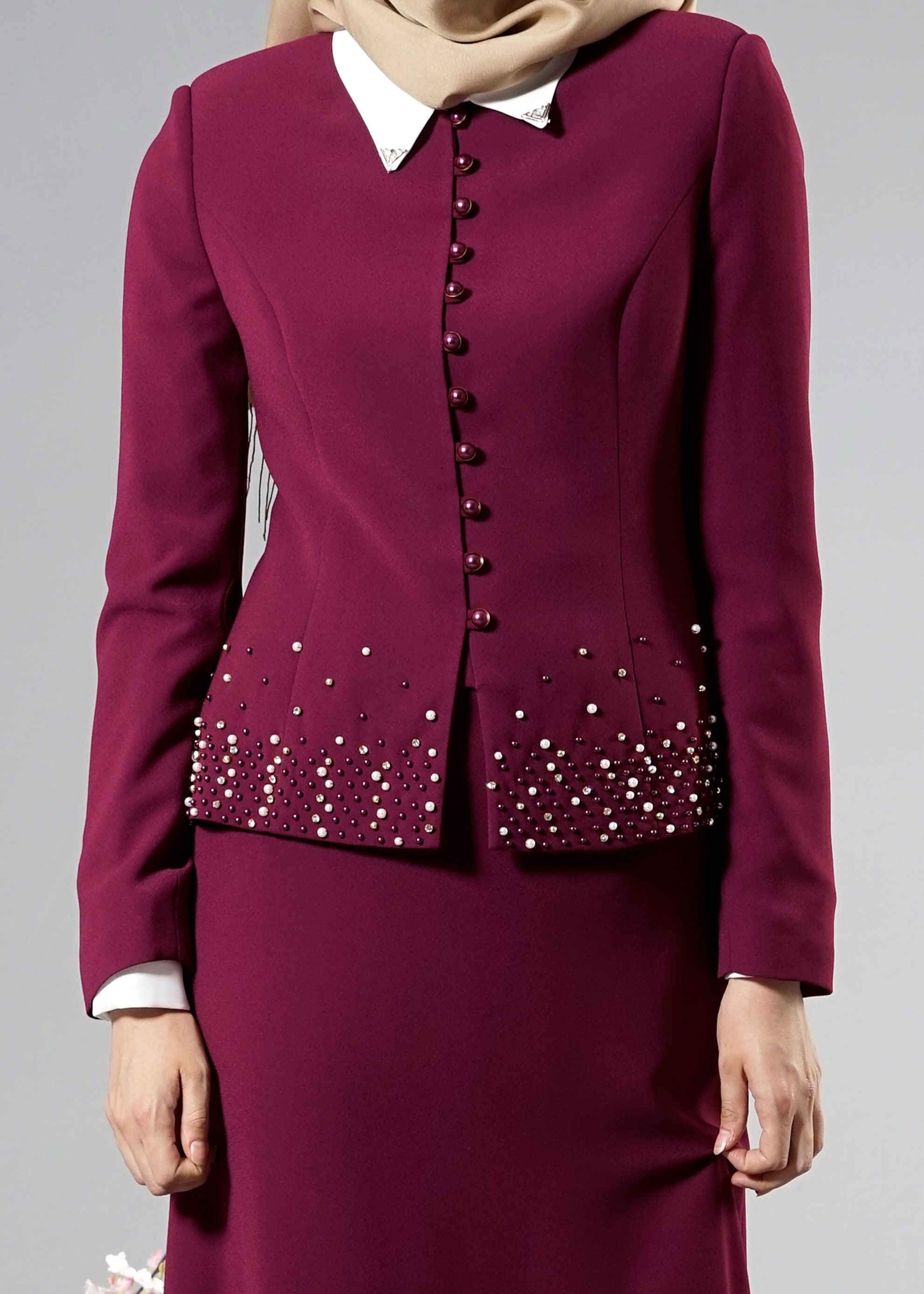 Tesettür giyim MÜRDÜM 3292 Maral Tesettür 5985 3&prime;lü  Etekli Takım 38/46 TEK42