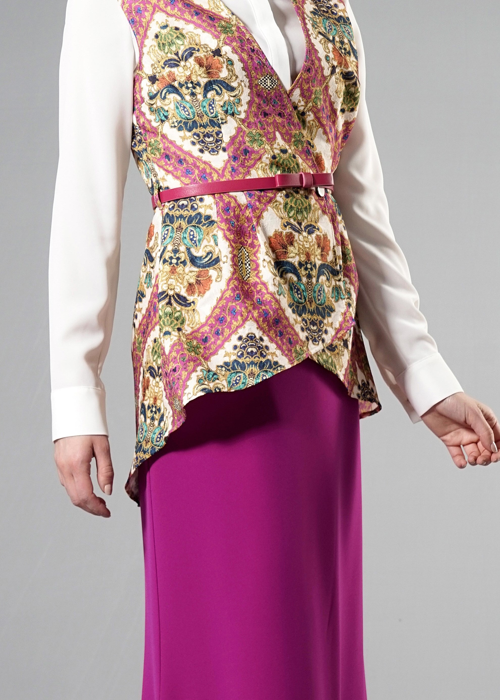 Tesettür giyim FUŞYA 4508 Almina Tesettür 30011 3&prime;Lü Etekli Takım 38/44