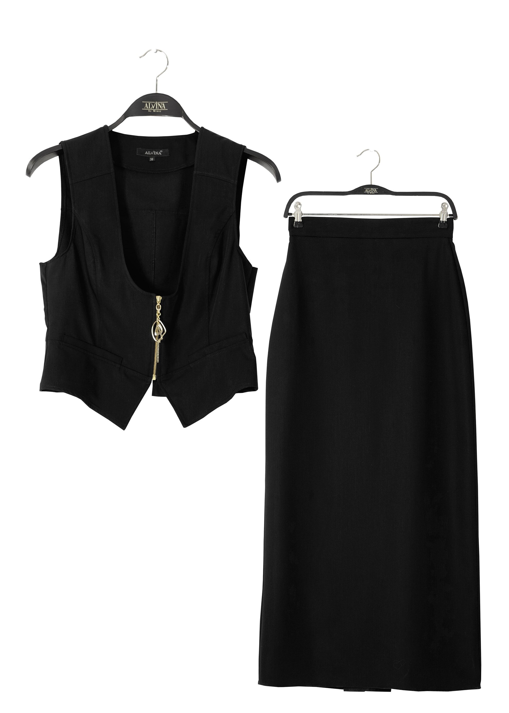 Tesettür giyim SİYAH 4513 Lila Tesettür 43597 2′Li Etekli Tk. 36/42(38-40) TEK36