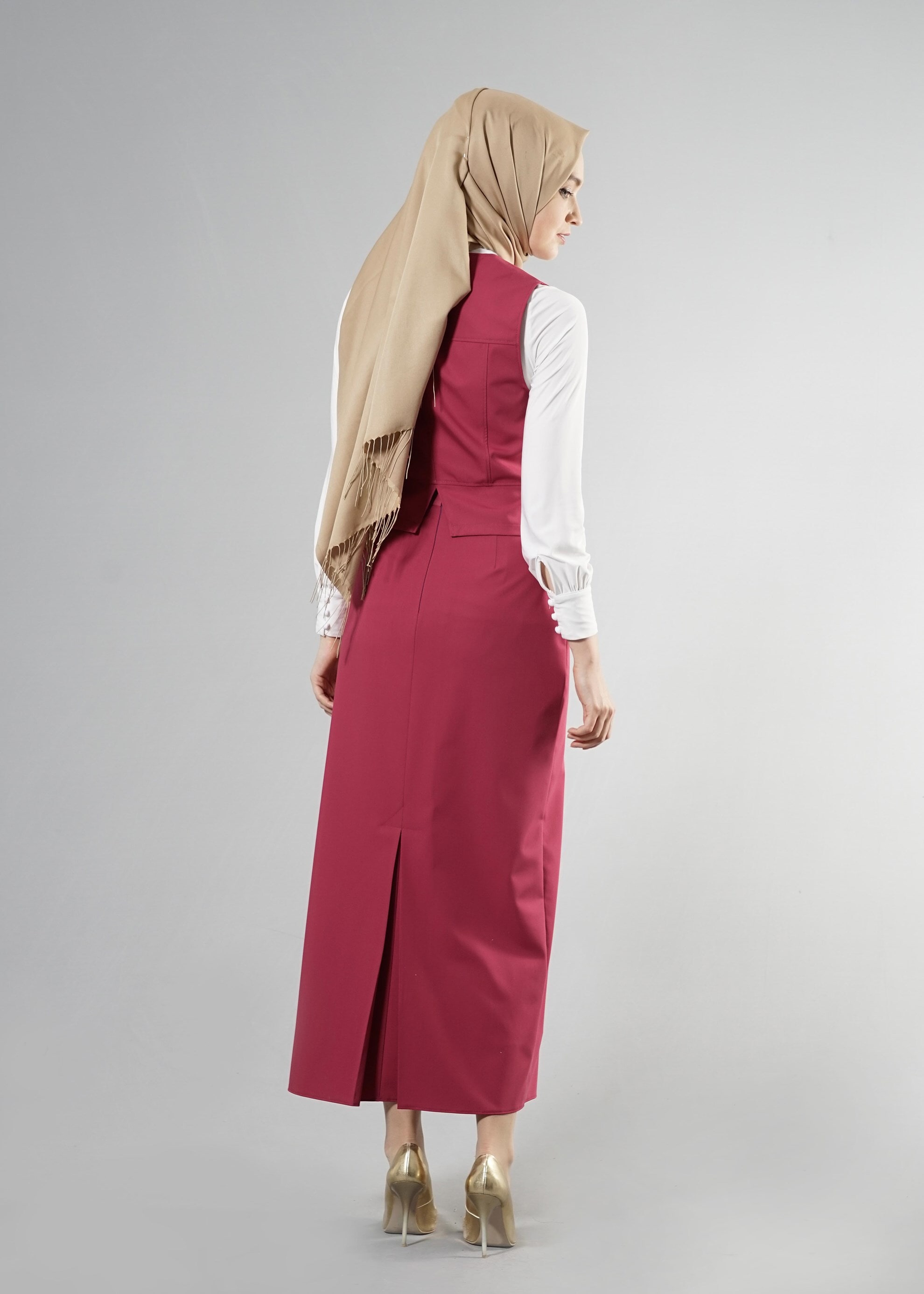 Tesettür giyim FUŞYA 4513 Lila Tesettür 43597 2&prime;Li Etekli Tk. 36/42(38-40) TEK36