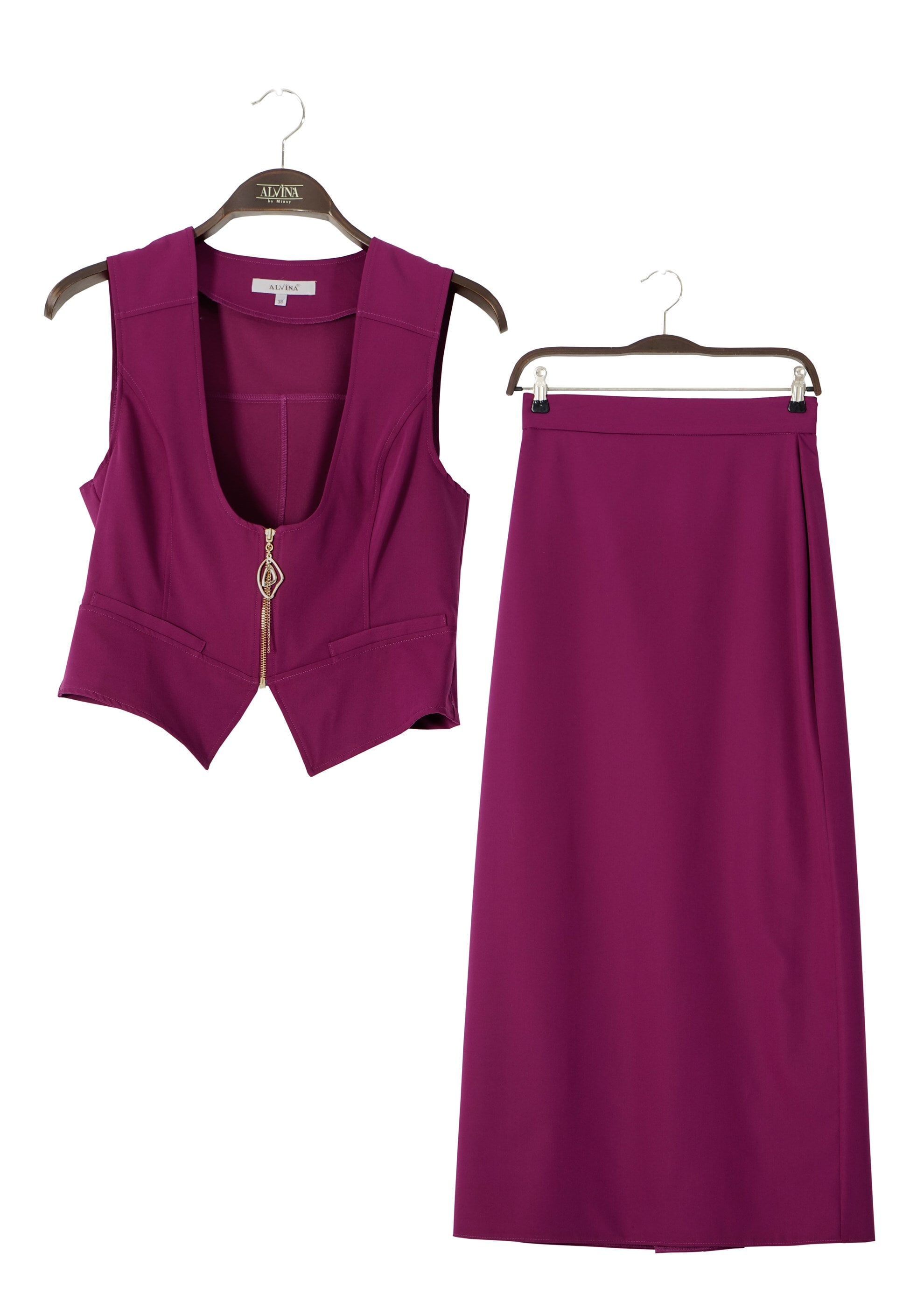 Tesettür giyim MOR 4513 Lila Tesettür 43597 2′Li Etekli Tk. 36/42(38-40) TEK36