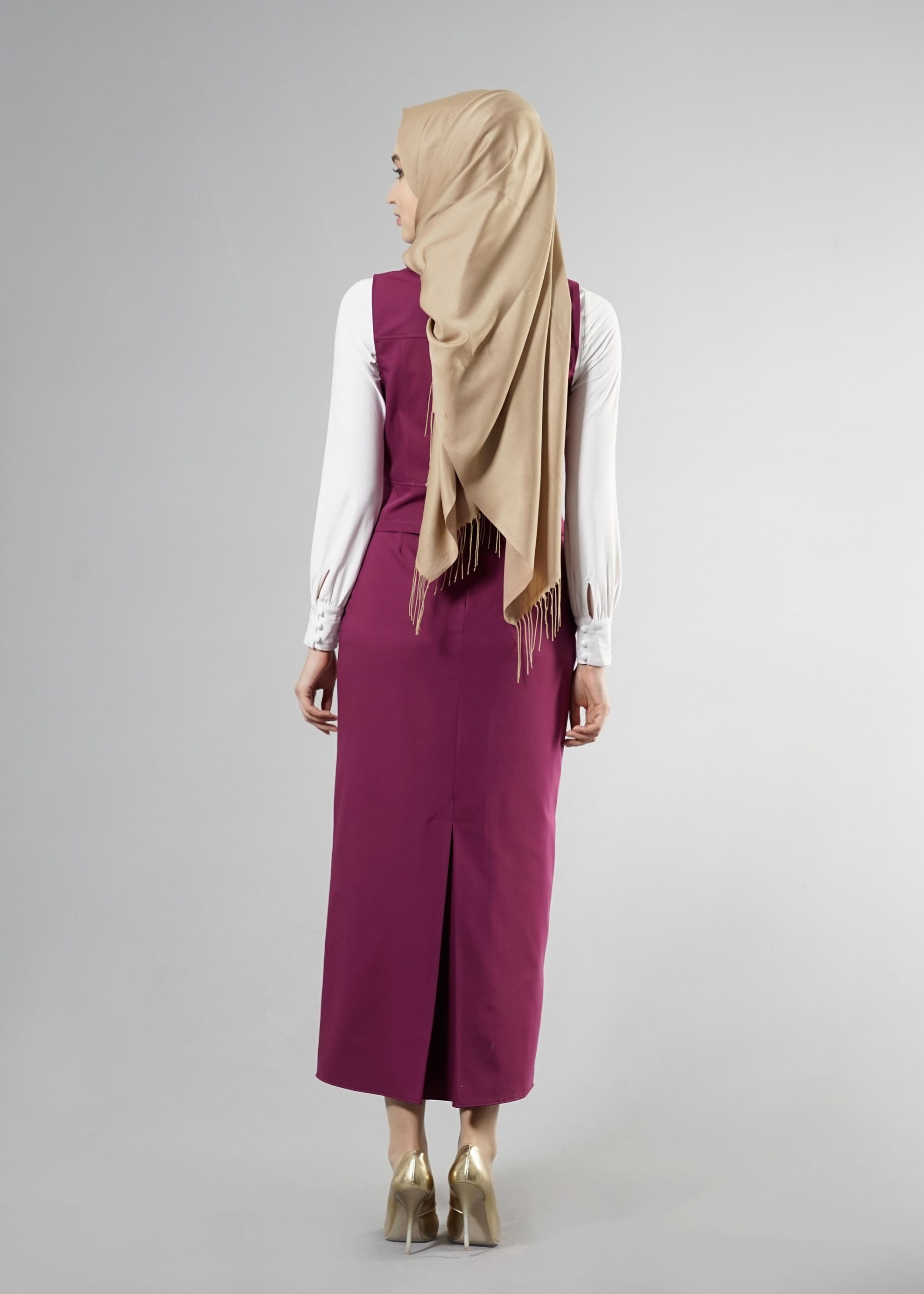 Tesettür giyim MOR 4513 Lila Tesettür 43597 2′Li Etekli Tk. 36/42(38-40) TEK36