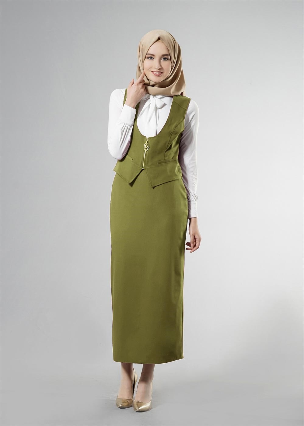 Tesettür giyim YEŞİL 4513 Lila Tesettür 43597 2′Li Etekli Tk. 36/42(38-40) TEK36