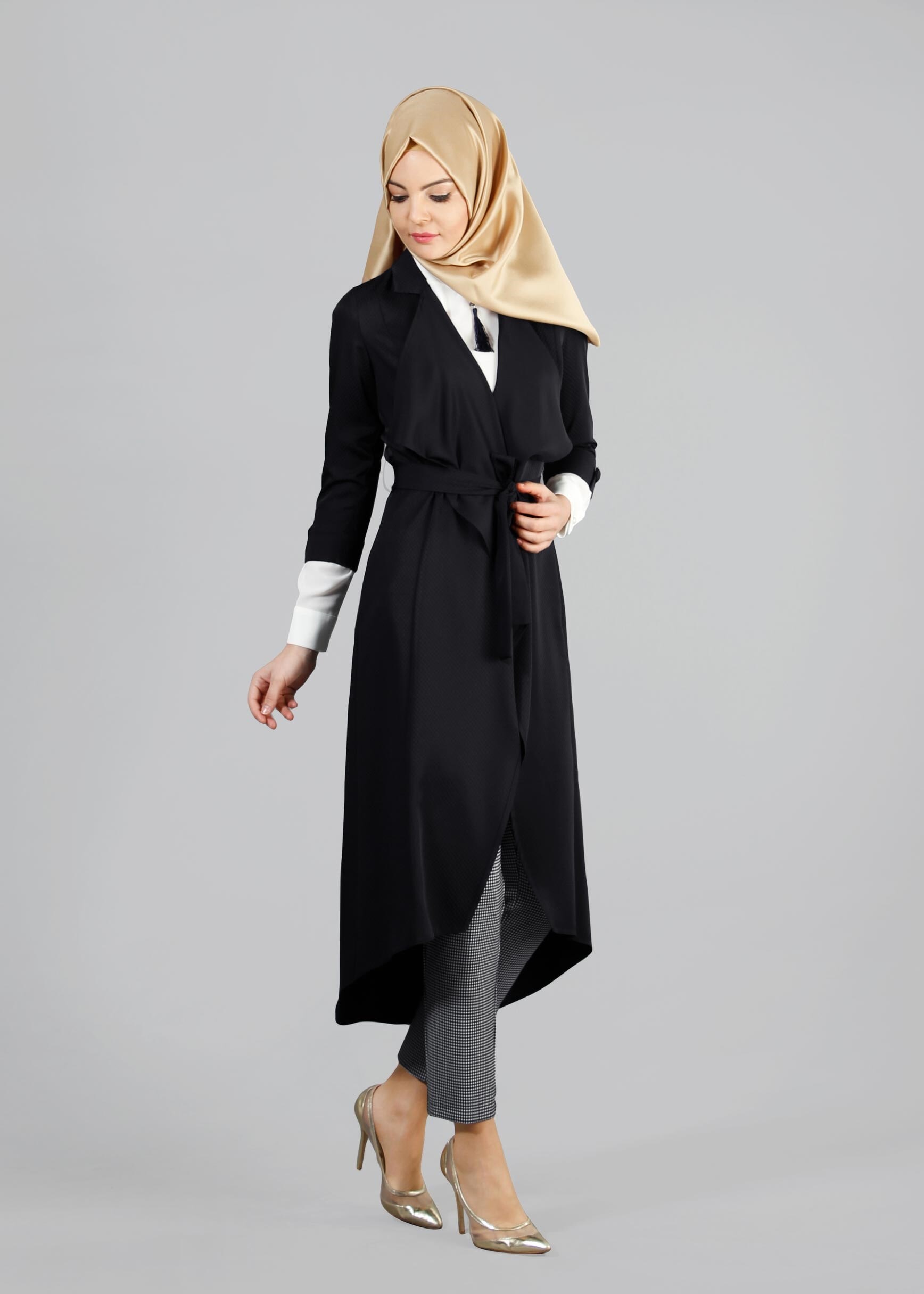 Tesettür giyim SİYAH 3169P Benan Tesettür 55478 3&prime;Lü Pant. Takım 38/46 TEK40