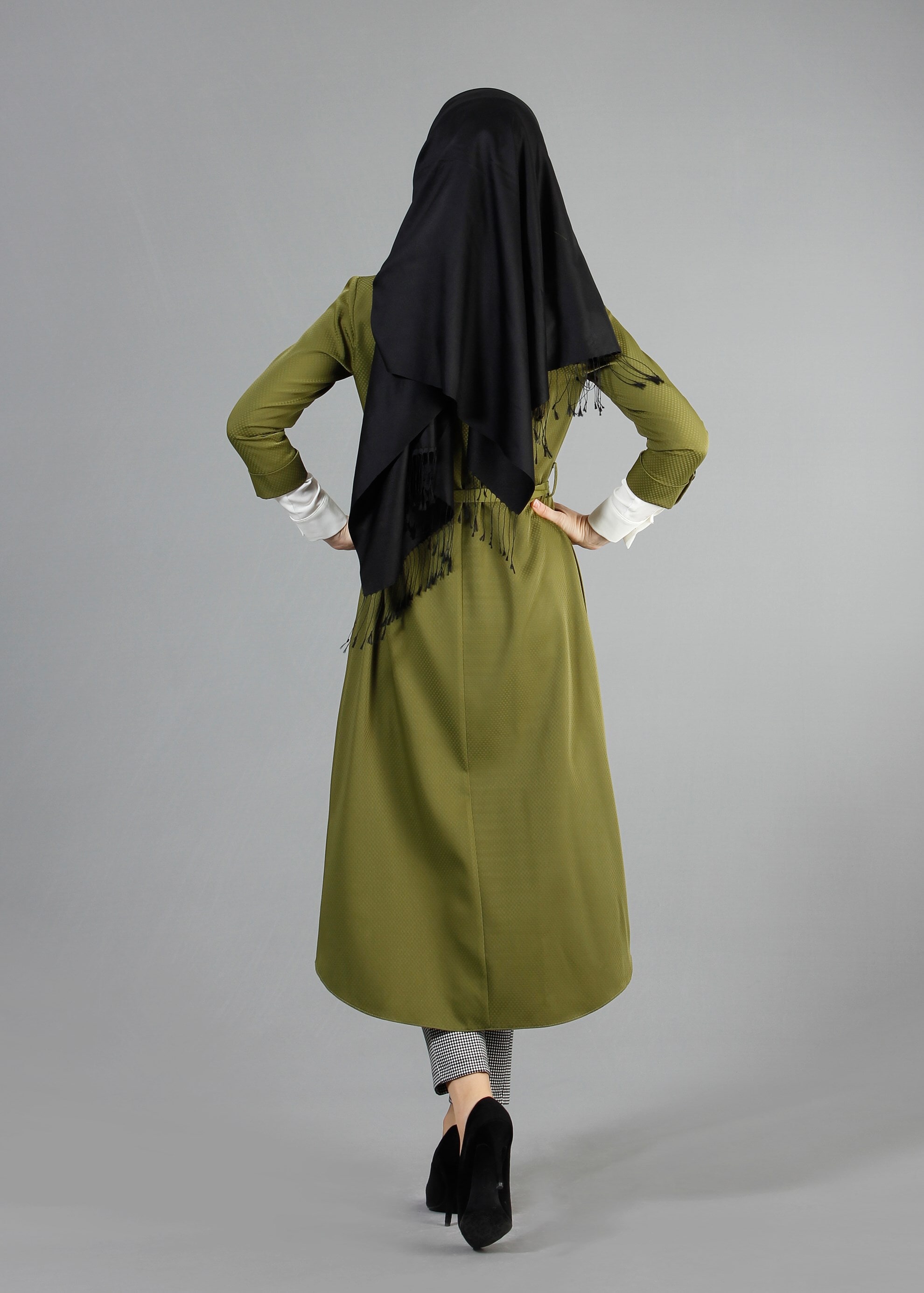 Tesettür giyim YEŞİL 3169P Benan Tesettür 55478 3&prime;Lü Pant. Takım 38/46 TEK40