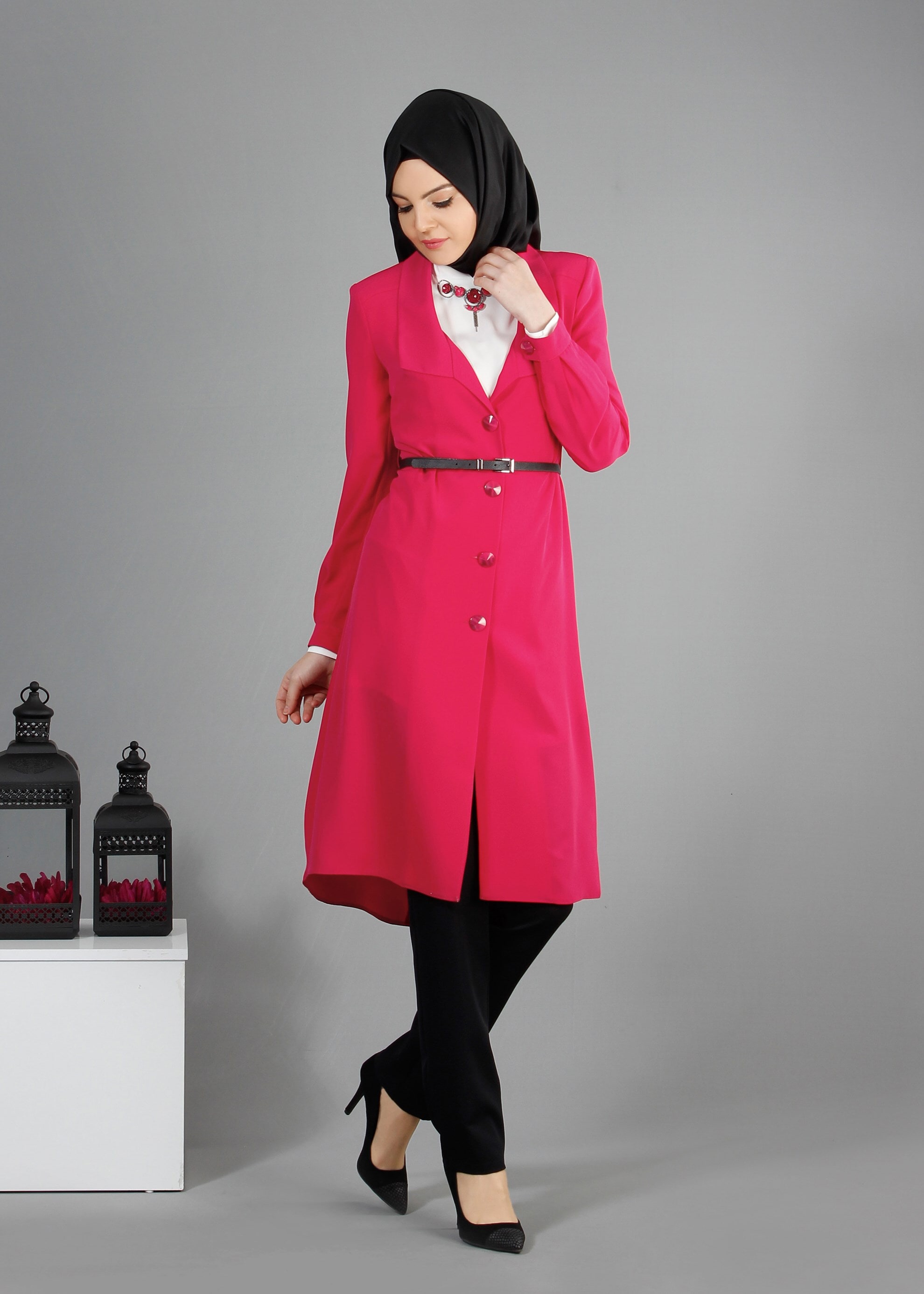 Tesettür giyim FUŞYA 3211P New Loren 3&prime;Lü Tesettür Pant.Takım 38/46 TEK40