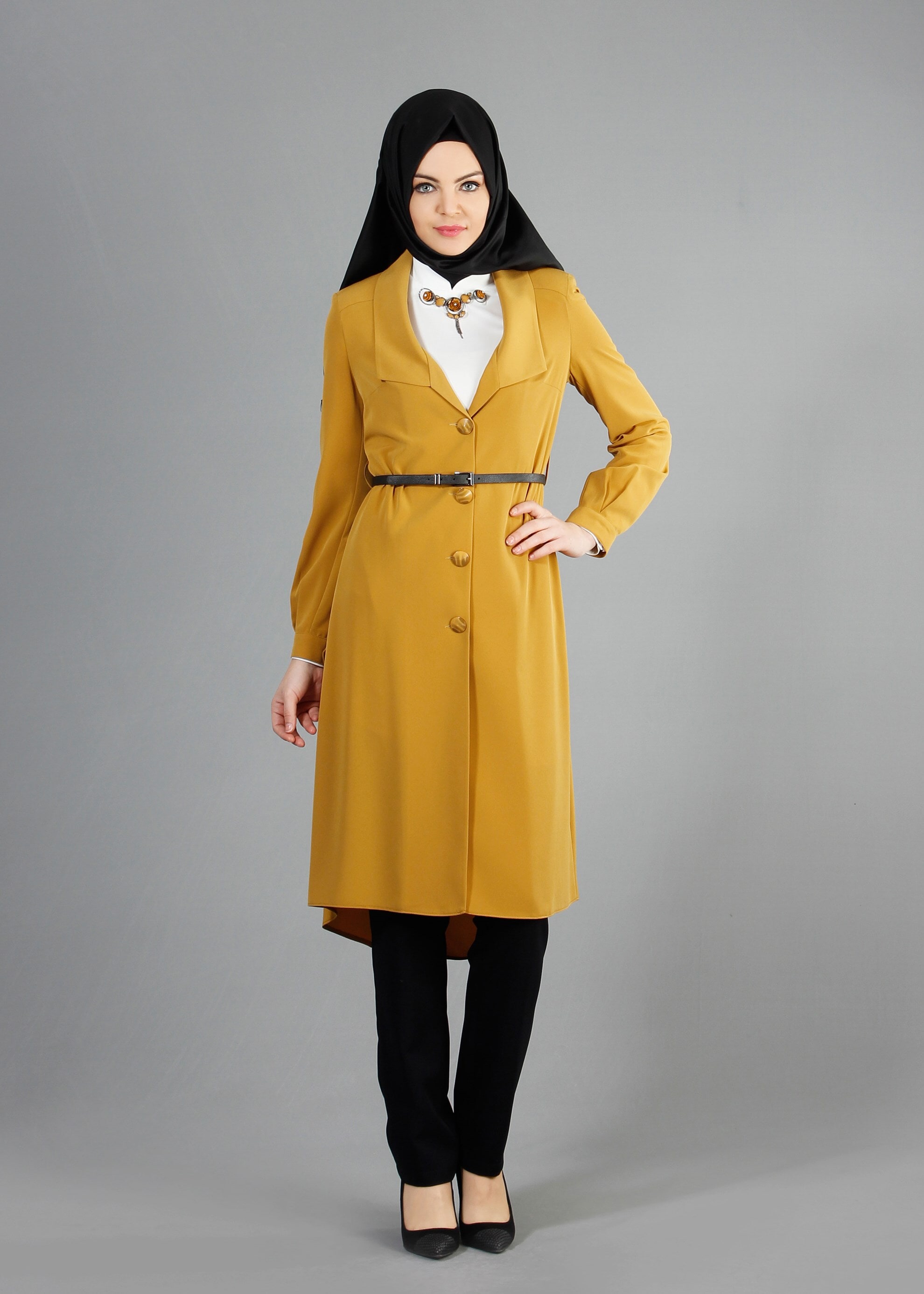 Tesettür giyim SARI 3211P New Loren 3&prime;Lü Tesettür Pant.Takım 38/46 TEK40