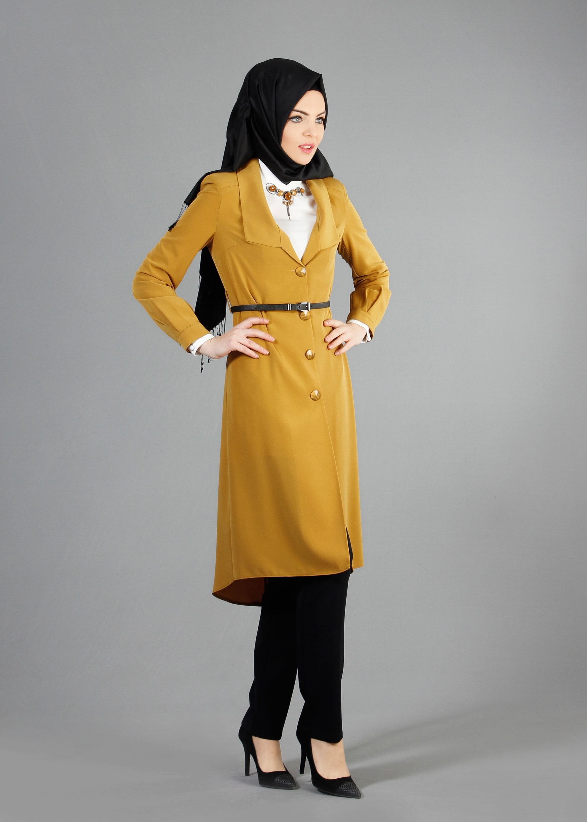 Tesettür giyim SARI 3211P New Loren 3&prime;Lü Tesettür Pant.Takım 38/46 TEK40