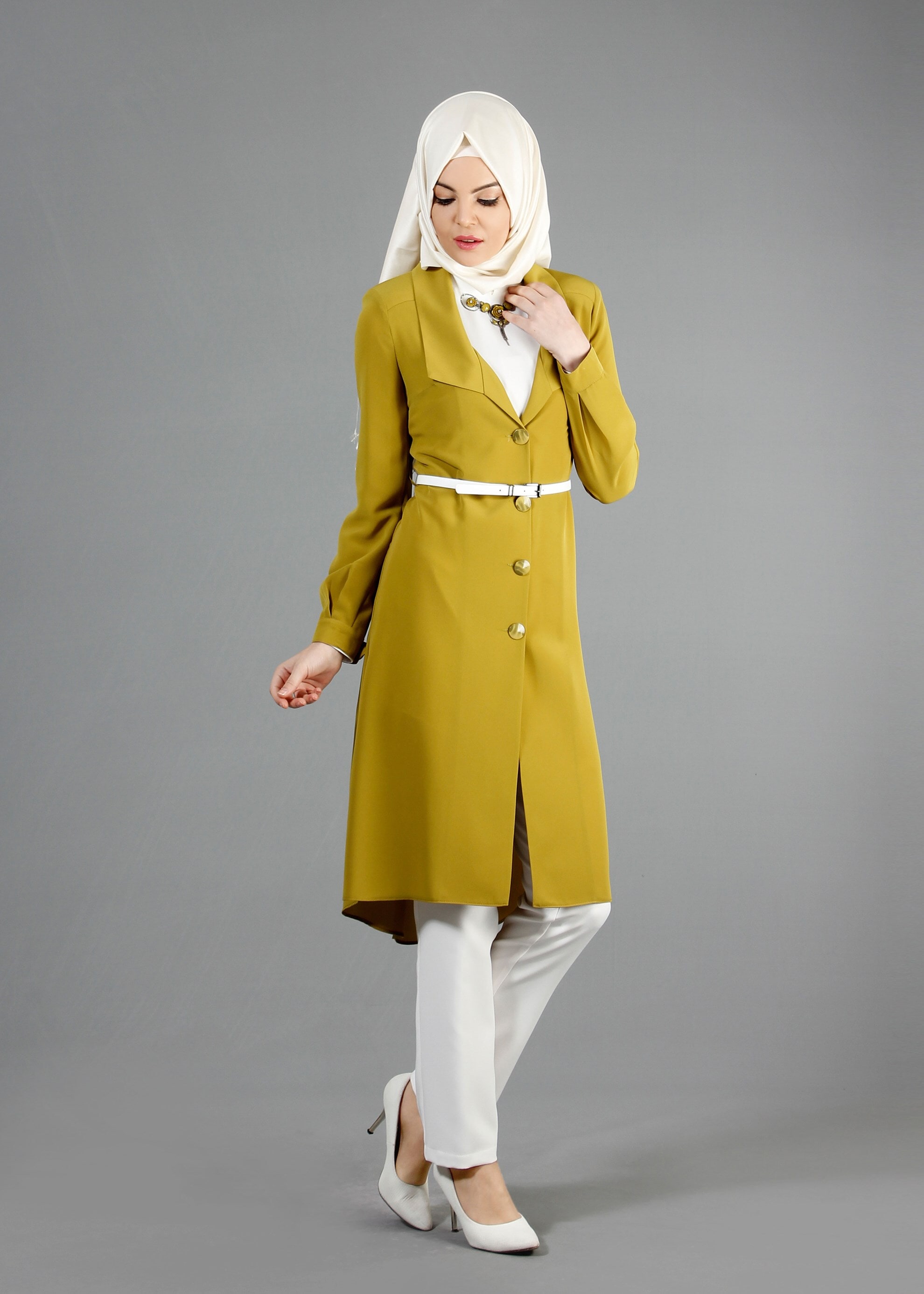 Tesettür giyim YEŞİL 3211P New Loren 3&prime;Lü Tesettür Pant.Takım 38/46 TEK40