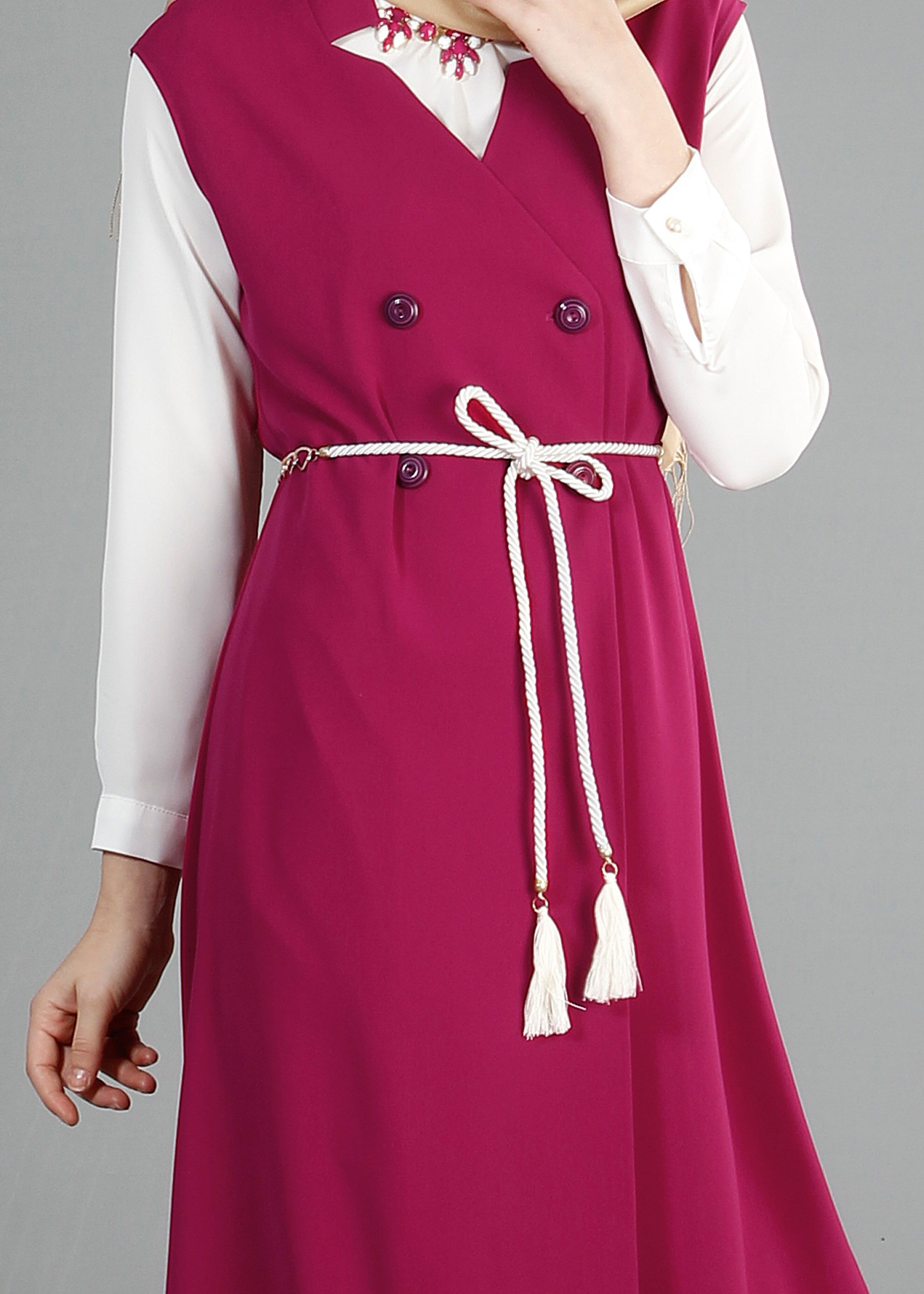 Tesettür giyim FUŞYA 3213P Virona Tesettür 3&prime;Lü Pant. Takım 38/46 TEK40