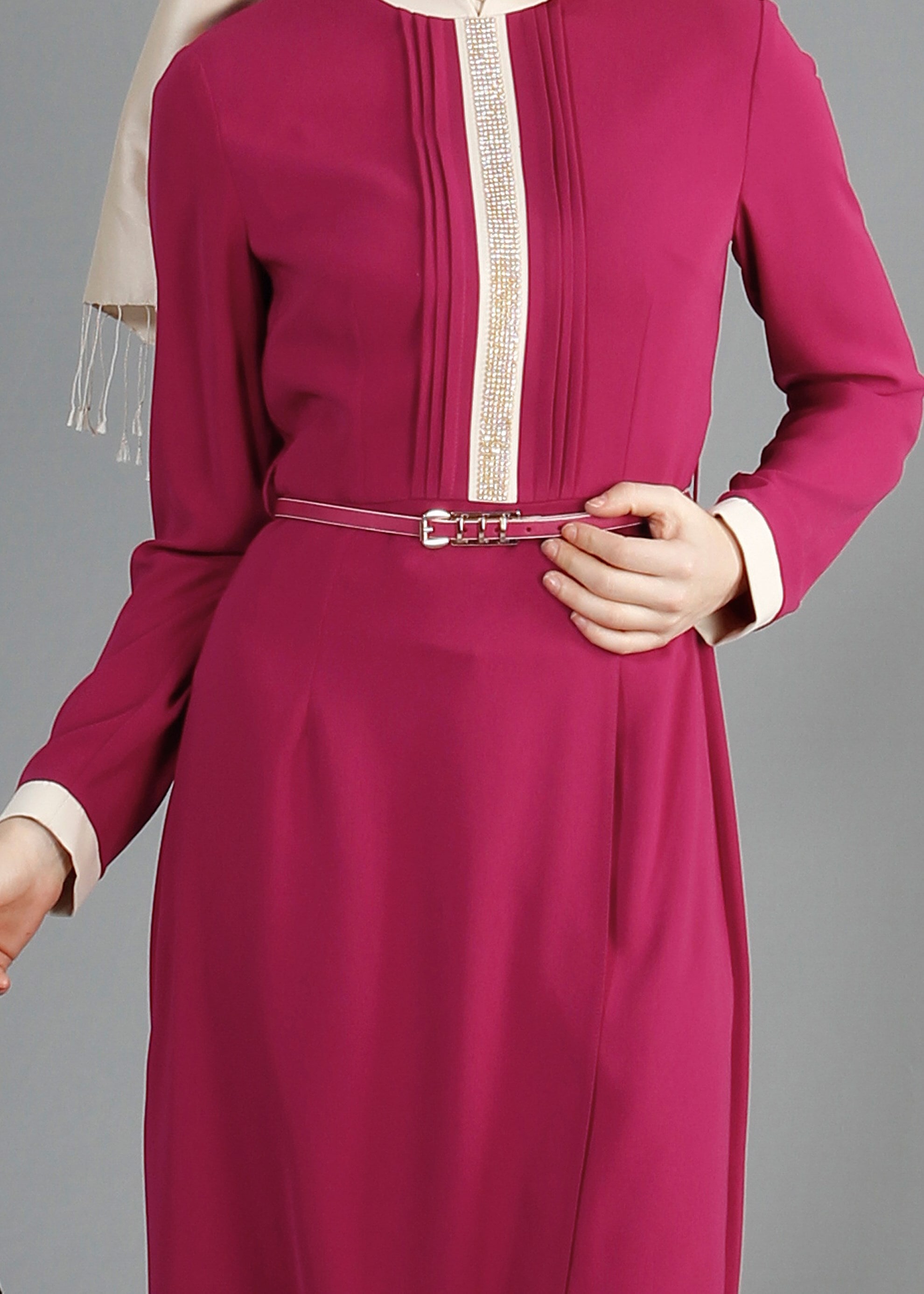 Tesettür giyim FUŞYA 3214P Virona 2&prime;li Tesettür Pant.Takım 38/46 TEK40