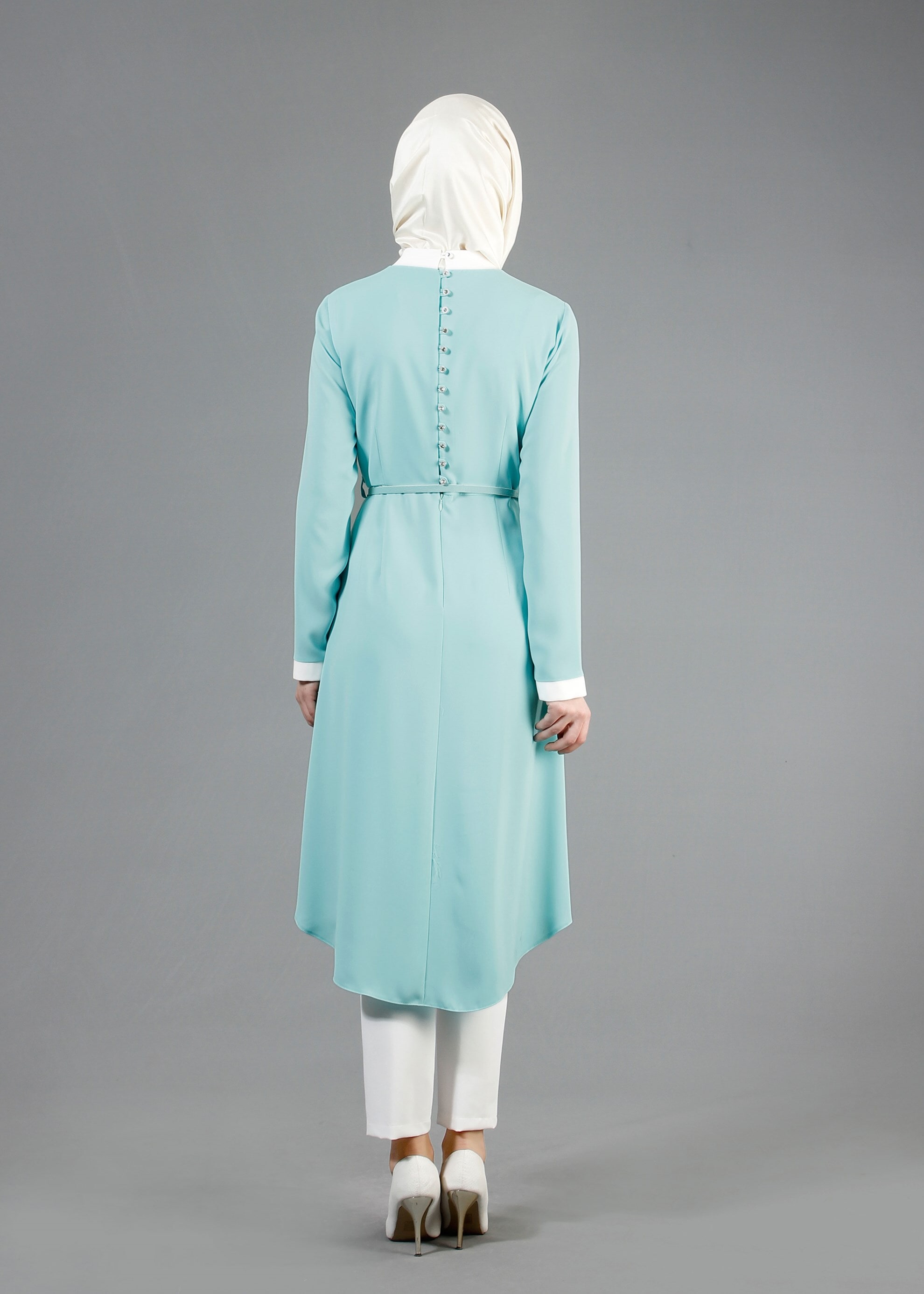 Tesettür giyim YEŞİL 3214P Virona 2&prime;li Tesettür Pant.Takım 38/46 TEK40