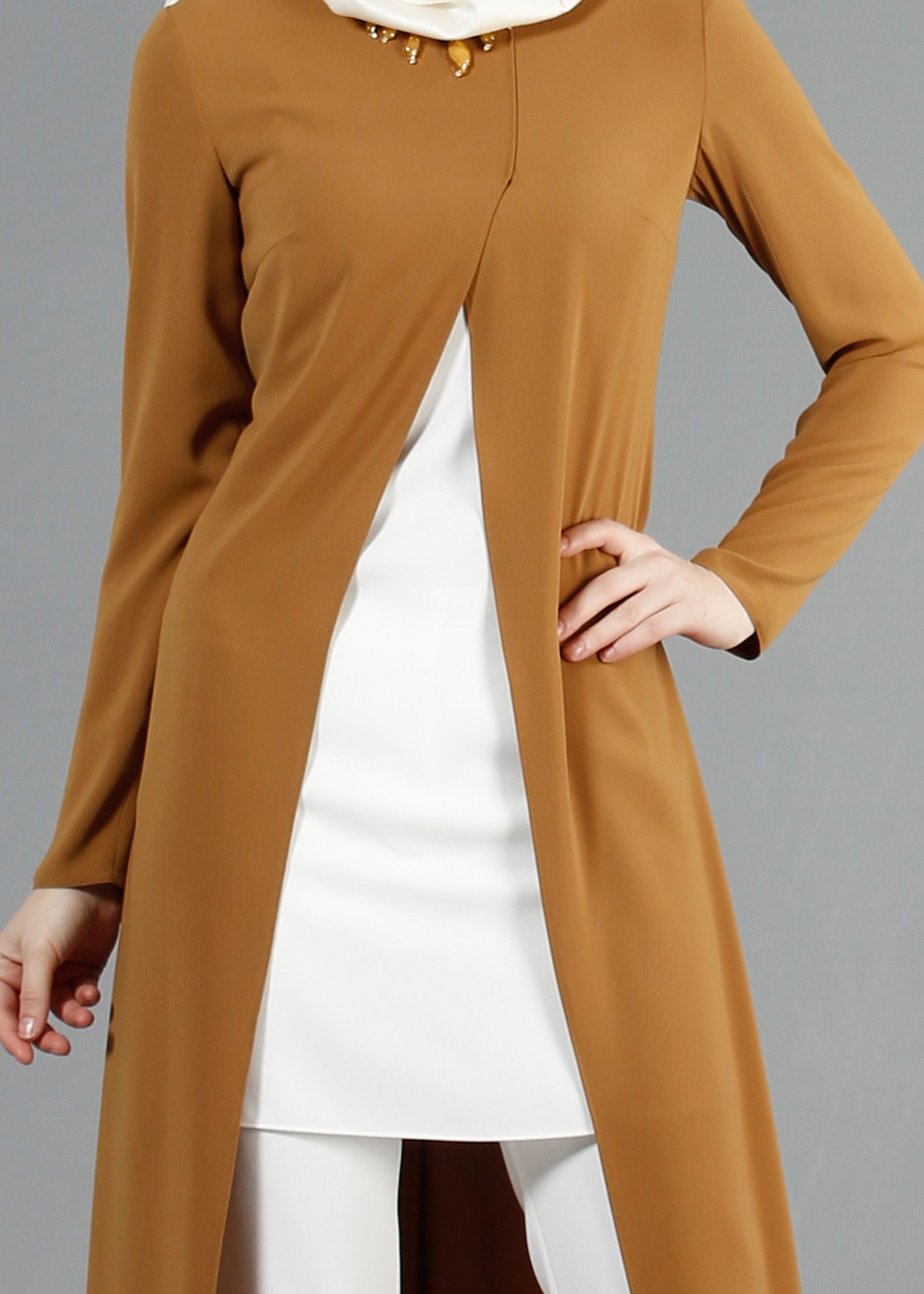 Tesettür giyim SARI 3216P Virona 2&prime;li Tesettür Pant. Takım 38/46 TEK40