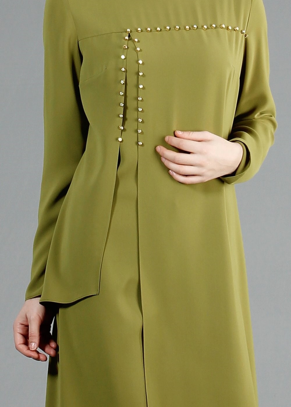 Tesettür giyim YEŞİL 3217P Virona 2&prime;li Pant. Tesettür Takım 40/48 TEK38