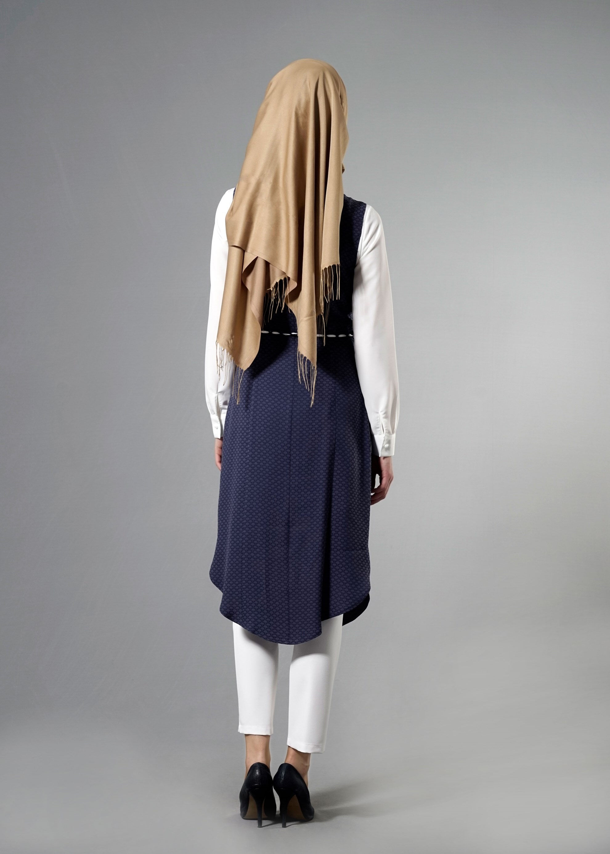 Tesettür giyim LACİVERT 3218P Jakar Tesettür 035 3&prime;lü Pant.Takım 38/46 TEK40