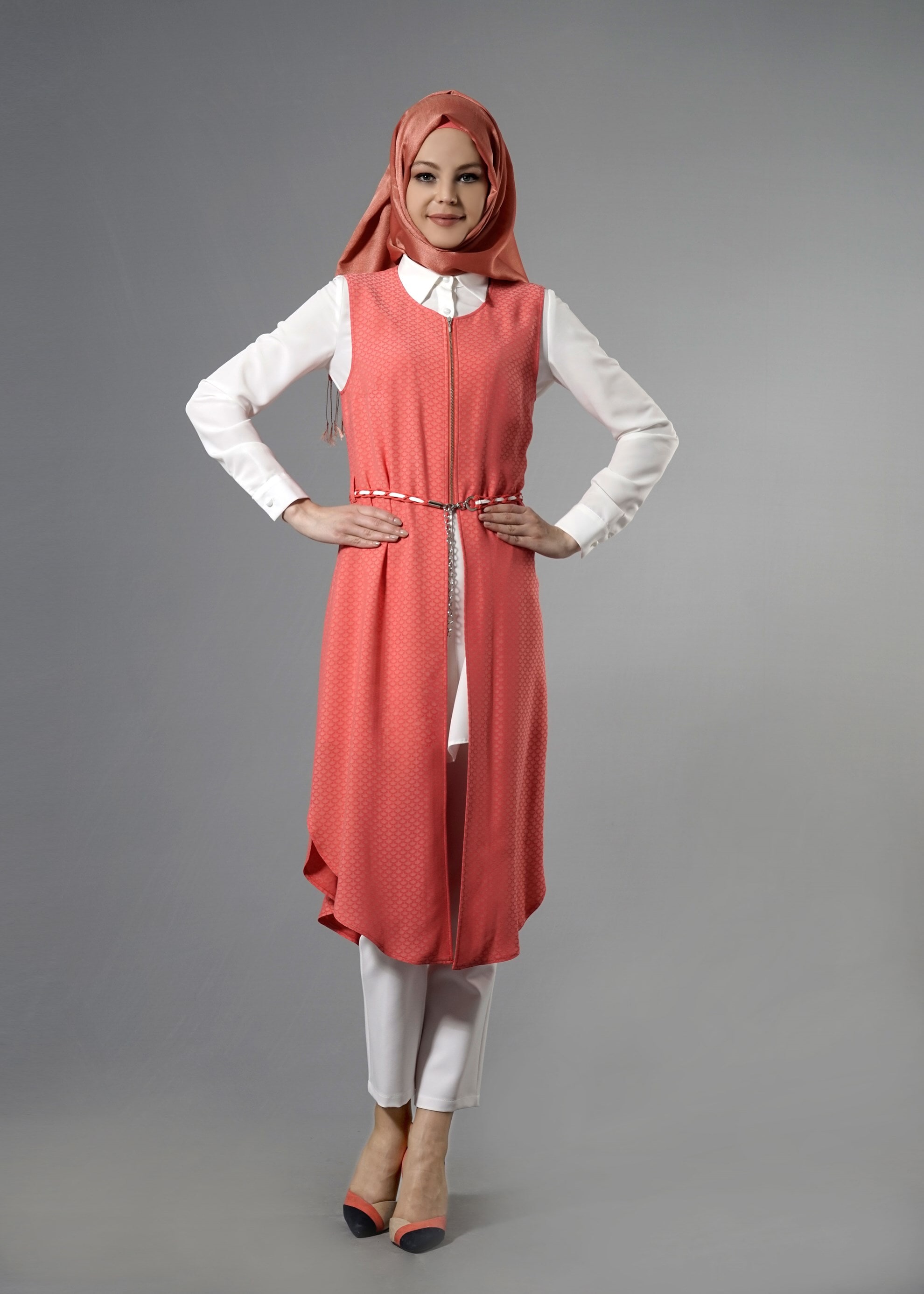 Tesettür giyim MERCAN 3218P Jakar Tesettür 035 3&prime;lü Pant.Takım 38/46 TEK40