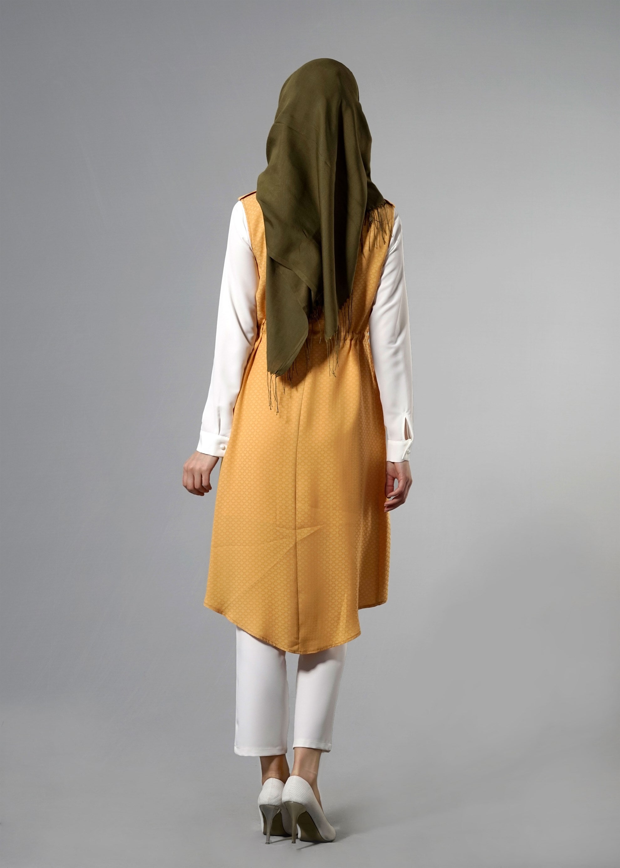 Tesettür giyim SARI 3219P Jakar Tesettür 035 3&prime;LÜ Pant. Takım 38/44 TEK38