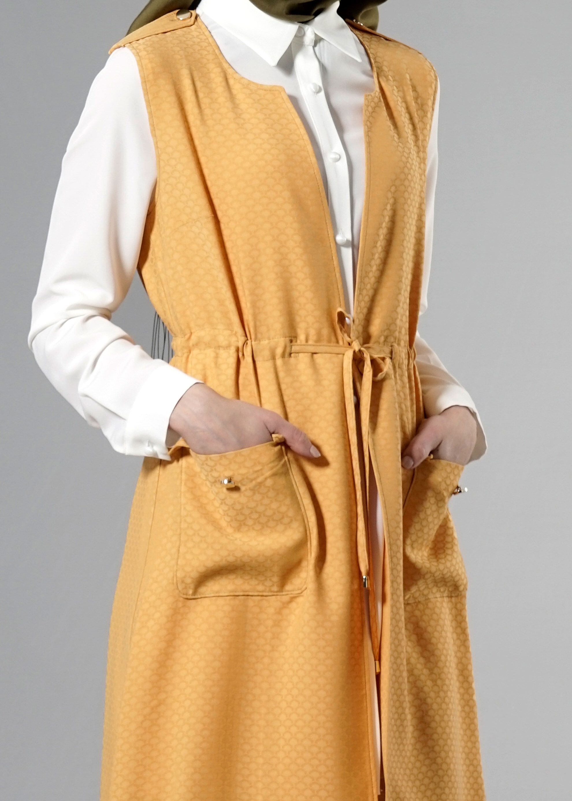 Tesettür giyim SARI 3219P Jakar Tesettür 035 3&prime;LÜ Pant. Takım 38/44 TEK38