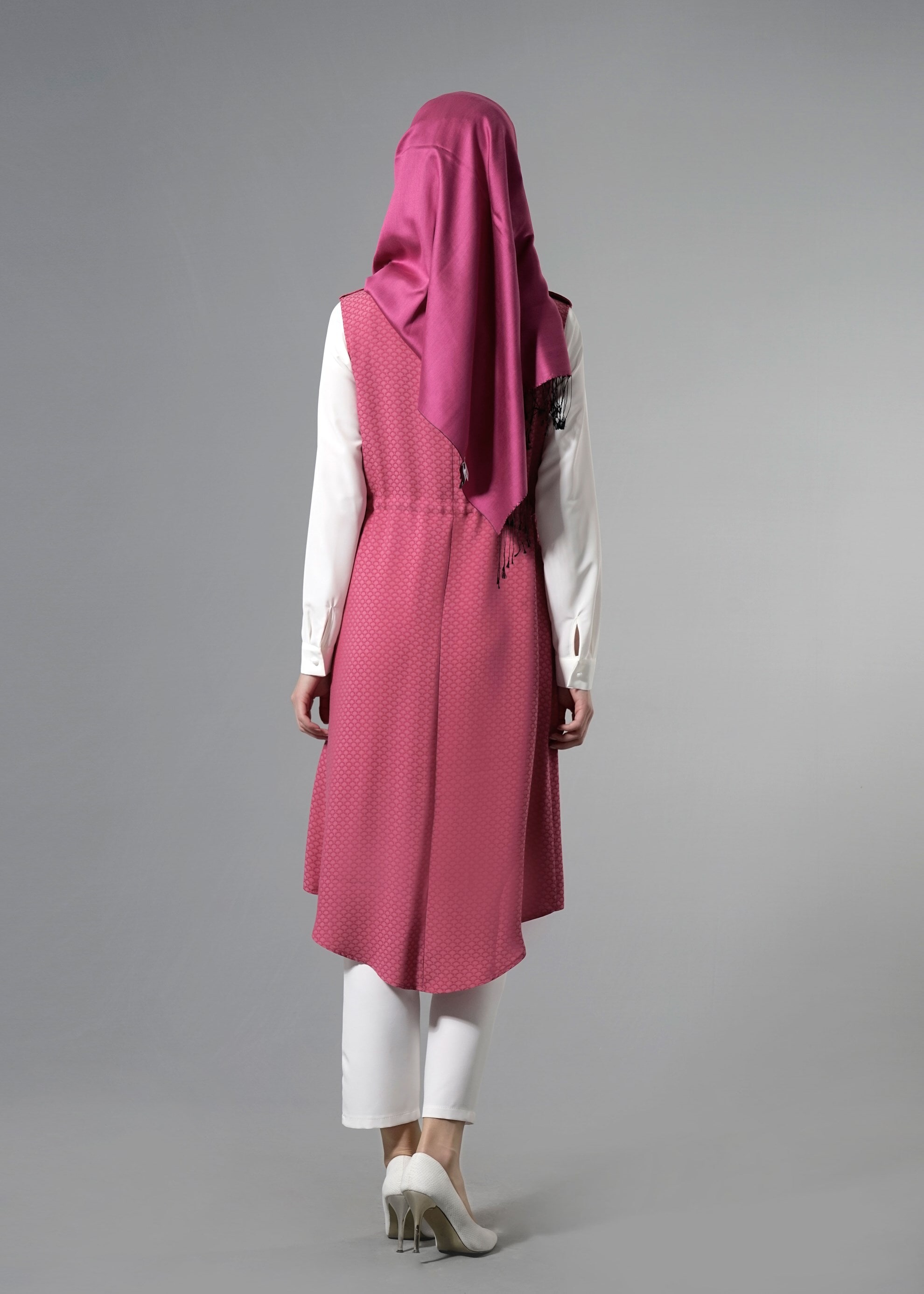 Tesettür giyim FUŞYA 3219P Jakar Tesettür 035 3&prime;LÜ Pant. Takım 38/44 TEK38