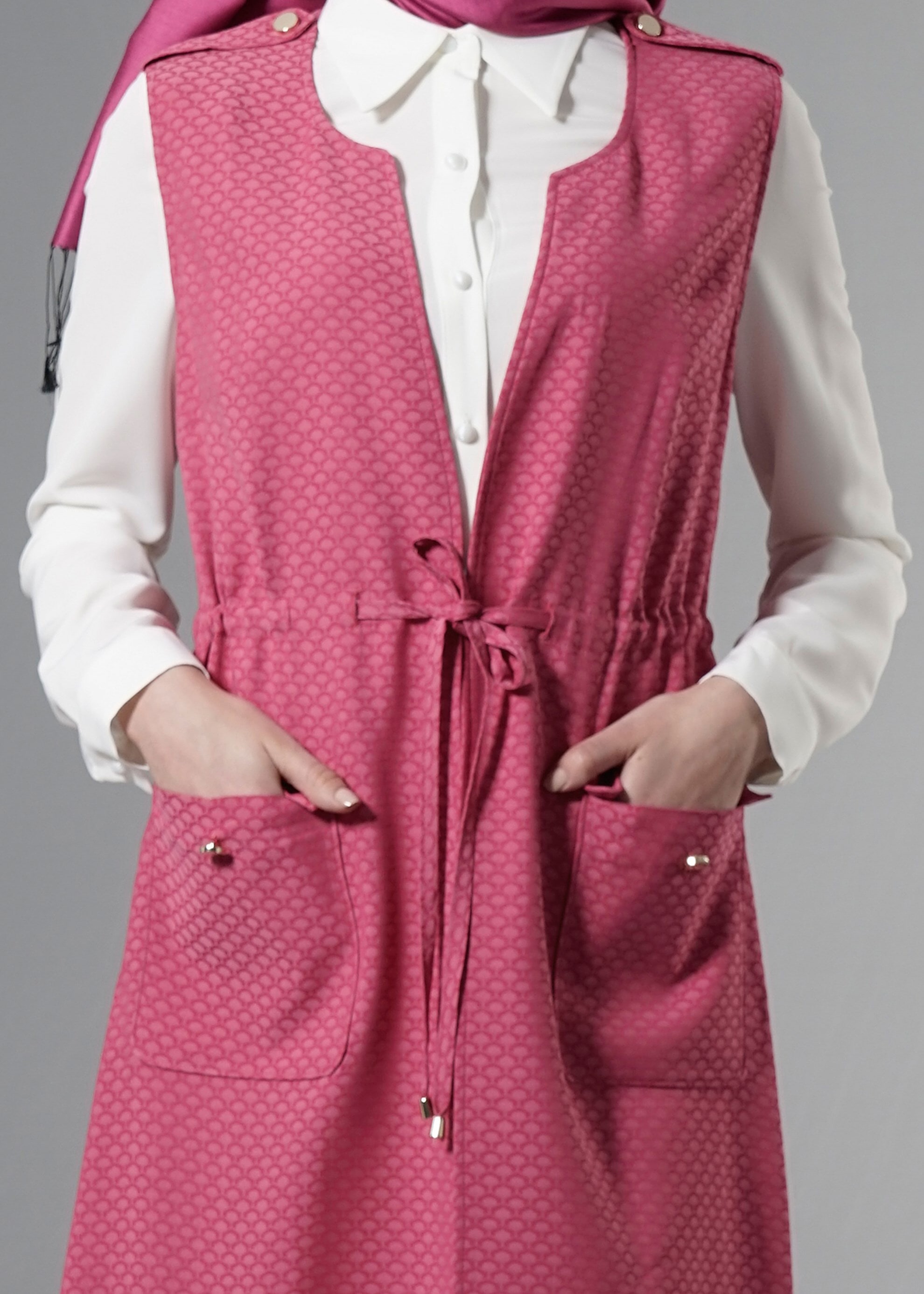 Tesettür giyim FUŞYA 3219P Jakar Tesettür 035 3&prime;LÜ Pant. Takım 38/44 TEK38