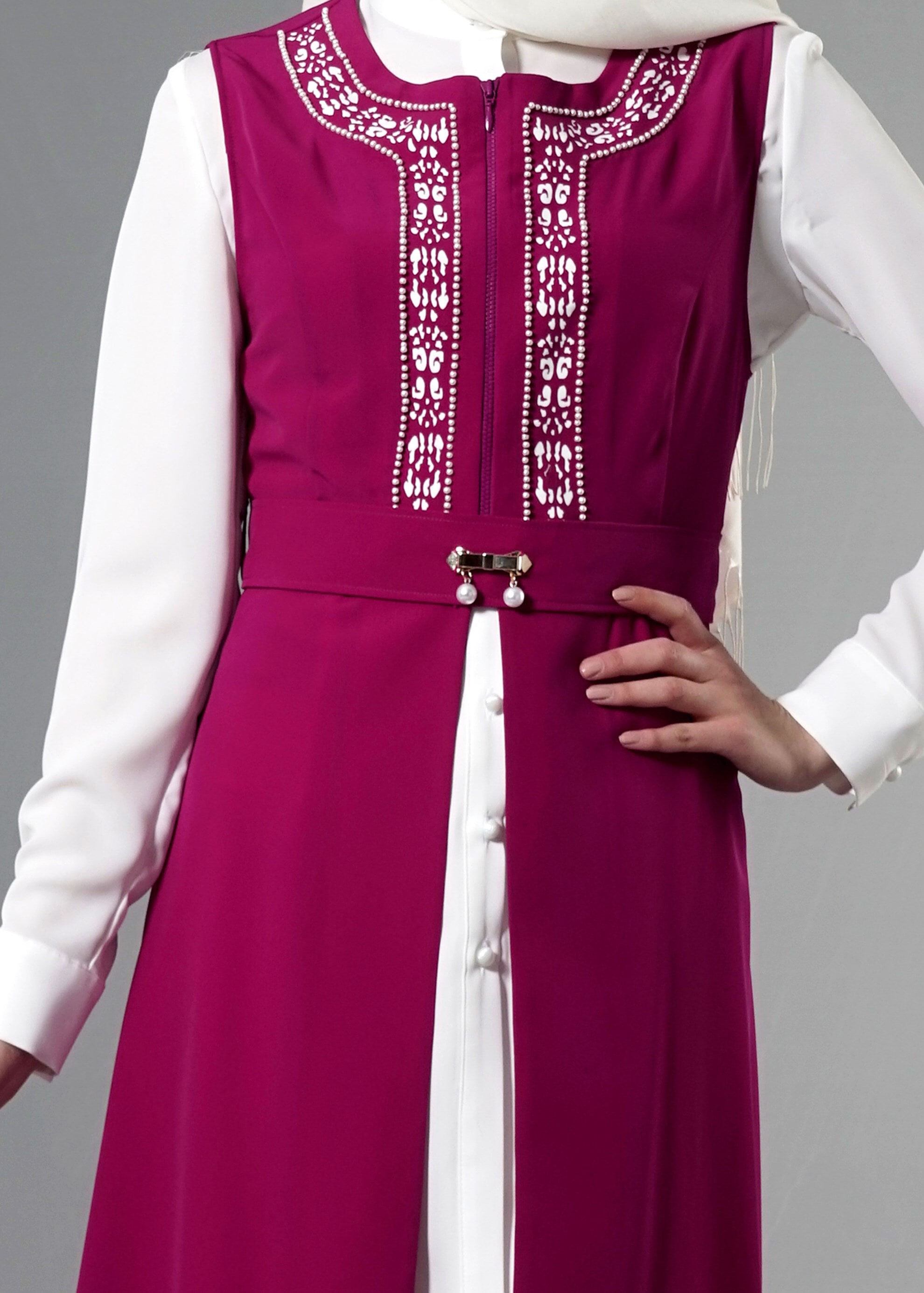 Tesettür giyim MÜRDÜM 3230P New Loren Tesettür 3&prime;lü Pant.Takım 38/44